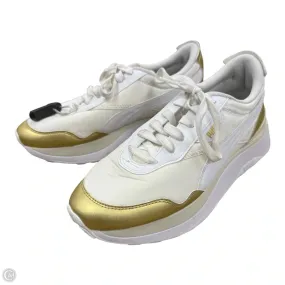 Rubber Tread Shoes Sneakers By Puma In Gold & White, Size: 8.5