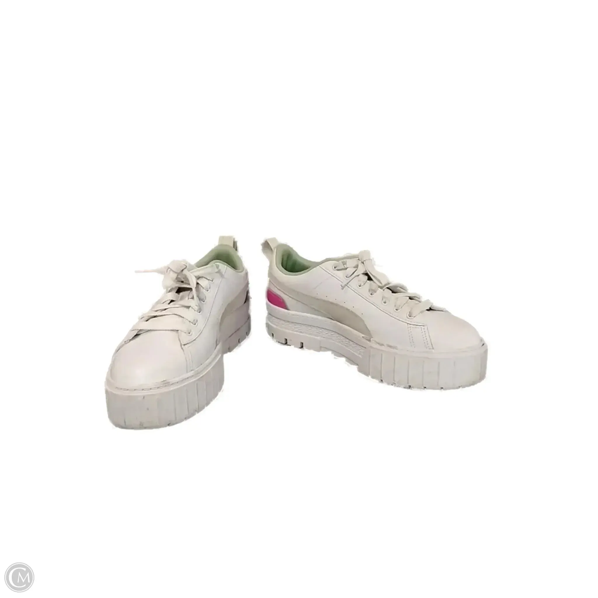 Retro Style Quick Dry Lining Shoes Sneakers By Puma In Green & White, Size: 10