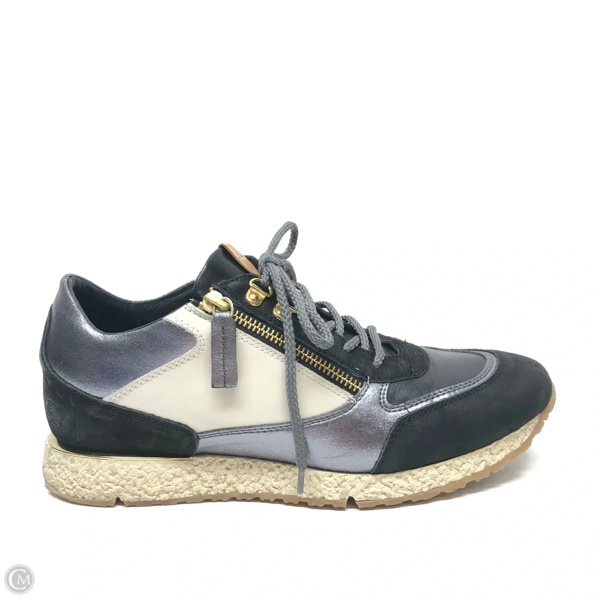 Casual Shoes Non Irritating Stitching Shoes Sneakers By Ron White In Blue & Silver, Size: 9.5