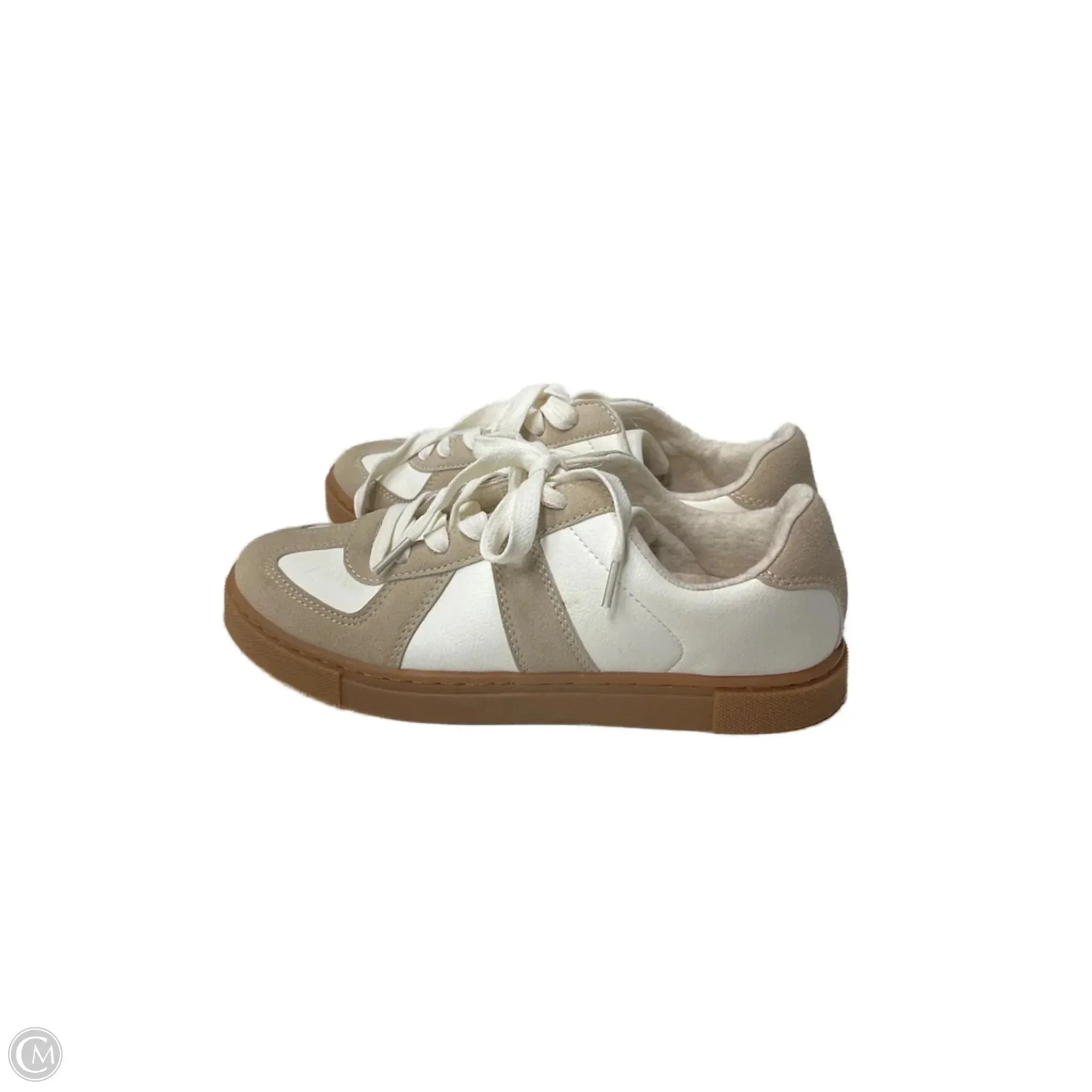 Shoes Sneakers By Sincerely Jules In Tan & White, Size: 7.5 Soft Finish Energy Returning Sole
