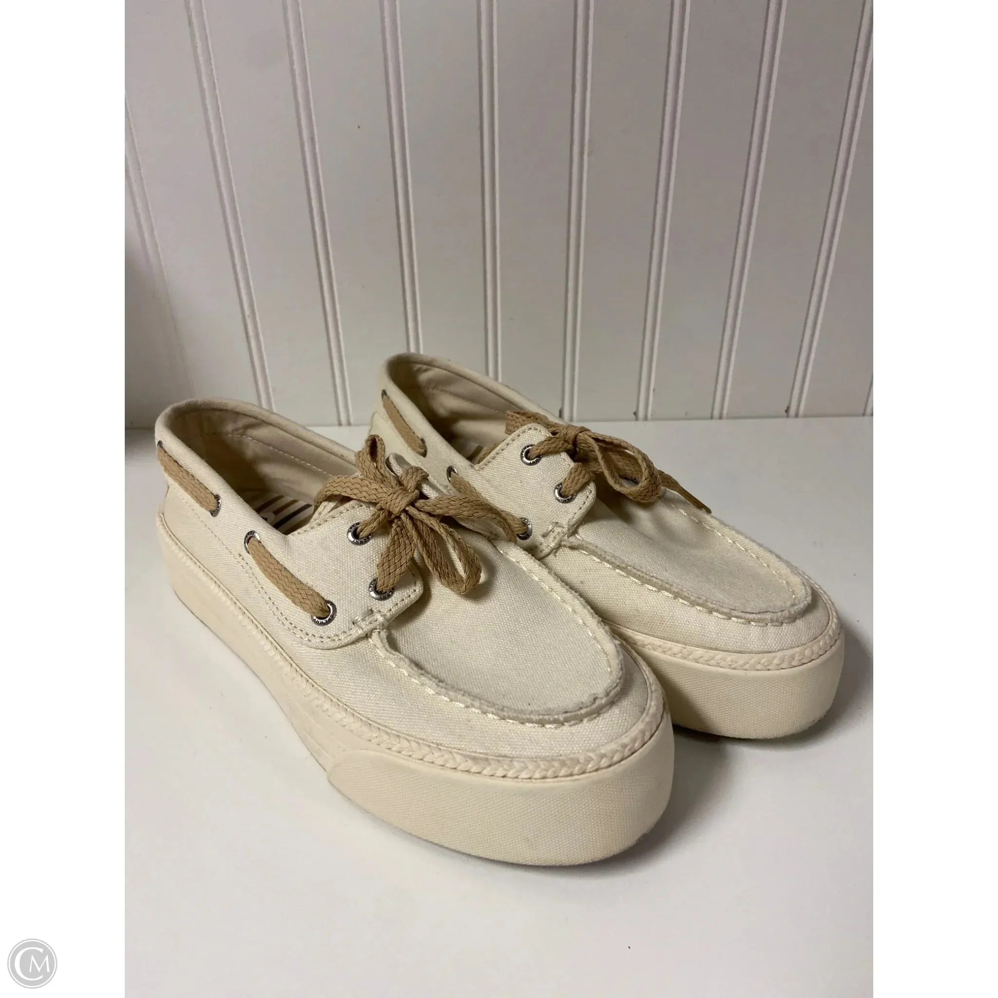 Memory Foam Lining Shoes Sneakers By Sperry In Cream, Size: 8