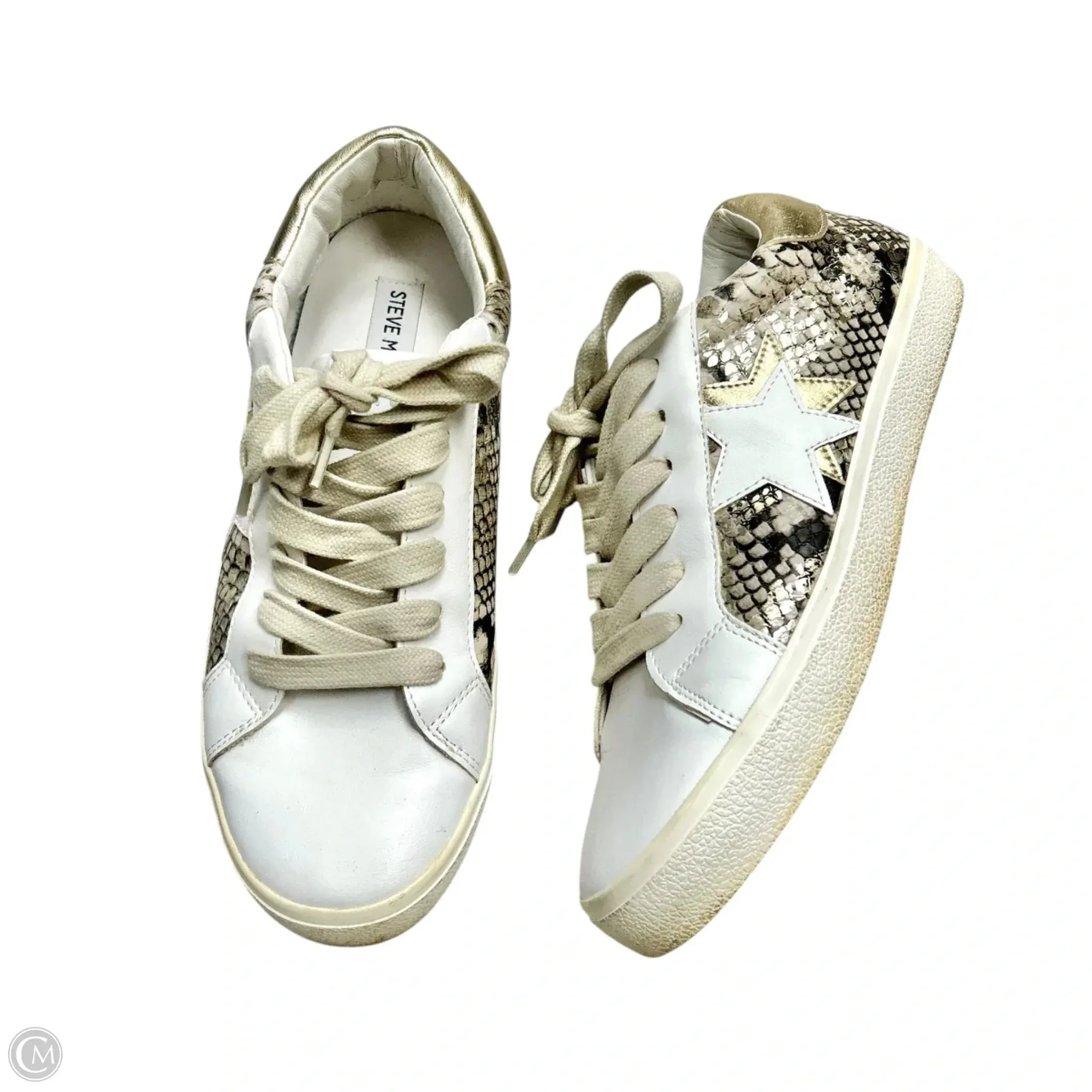 Non Marking Rubber Flexible Rubber Sole Shoes Sneakers By Steve Madden In Snakeskin Print, Size: 8