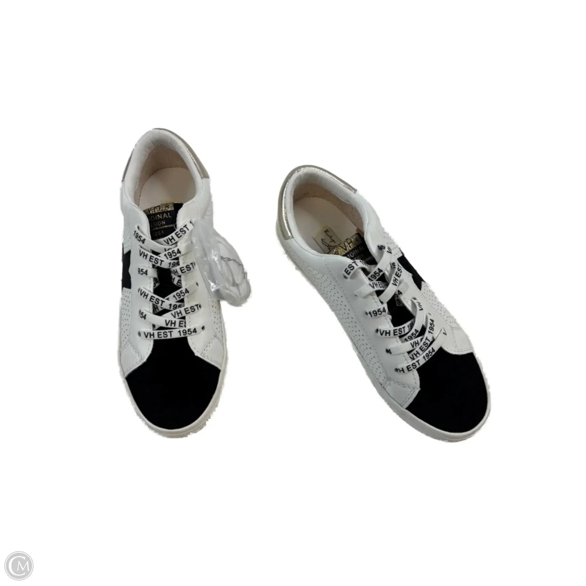 SyntheticLeather Shoes Sneakers By Vintage Havana In Black & Gold, Size: 7