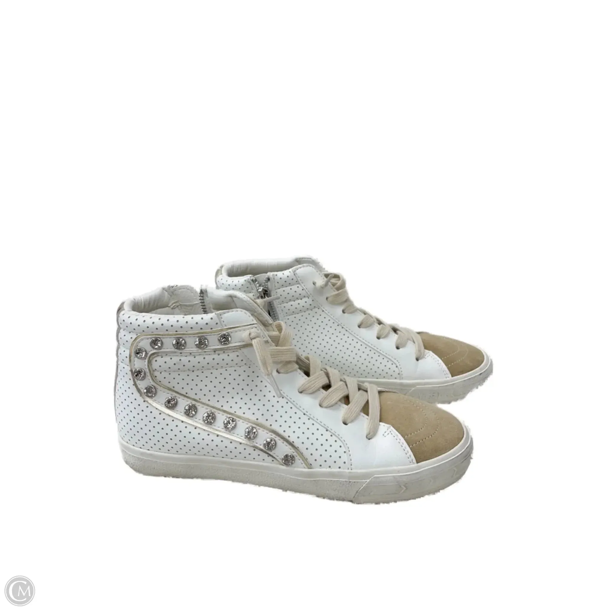 Non Toxic Fabric Speed Friendly Shoes Sneakers By Vintage Havana In Cream & Tan, Size: 8