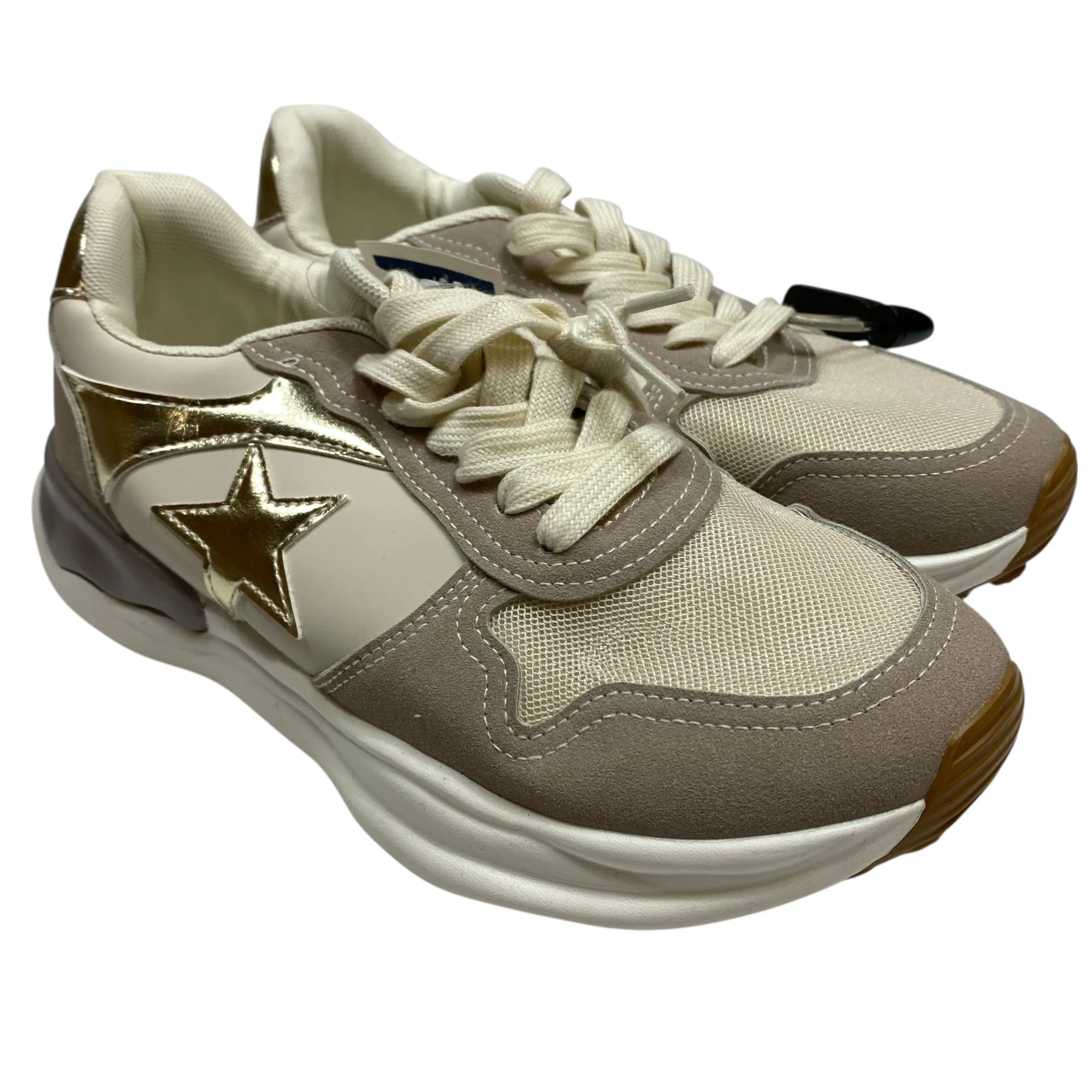 Weekend Plans Easy traction Shoes Sneakers By Vintage Havana In Cream & Tan, Size:8