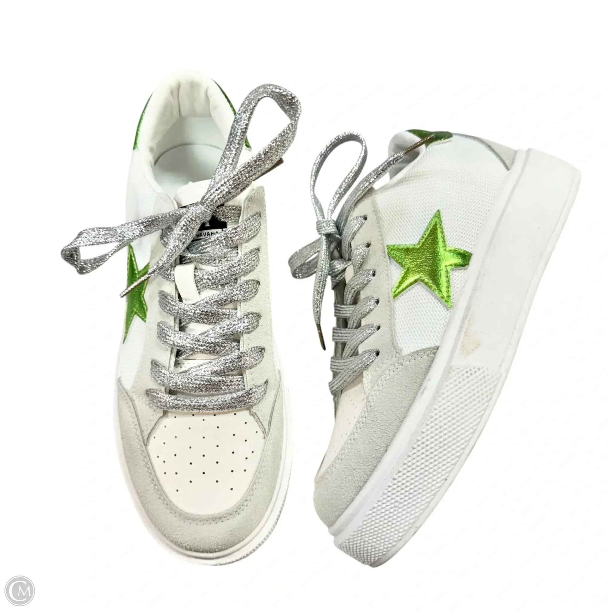 Soft Zone Shoes Sneakers By Vintage Havana In Green & White, Size: 8