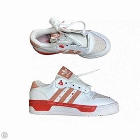 Lace Free Fastenings Comfy Fit Shoes Sneakers By Adidas In Pink & White, Size: 8