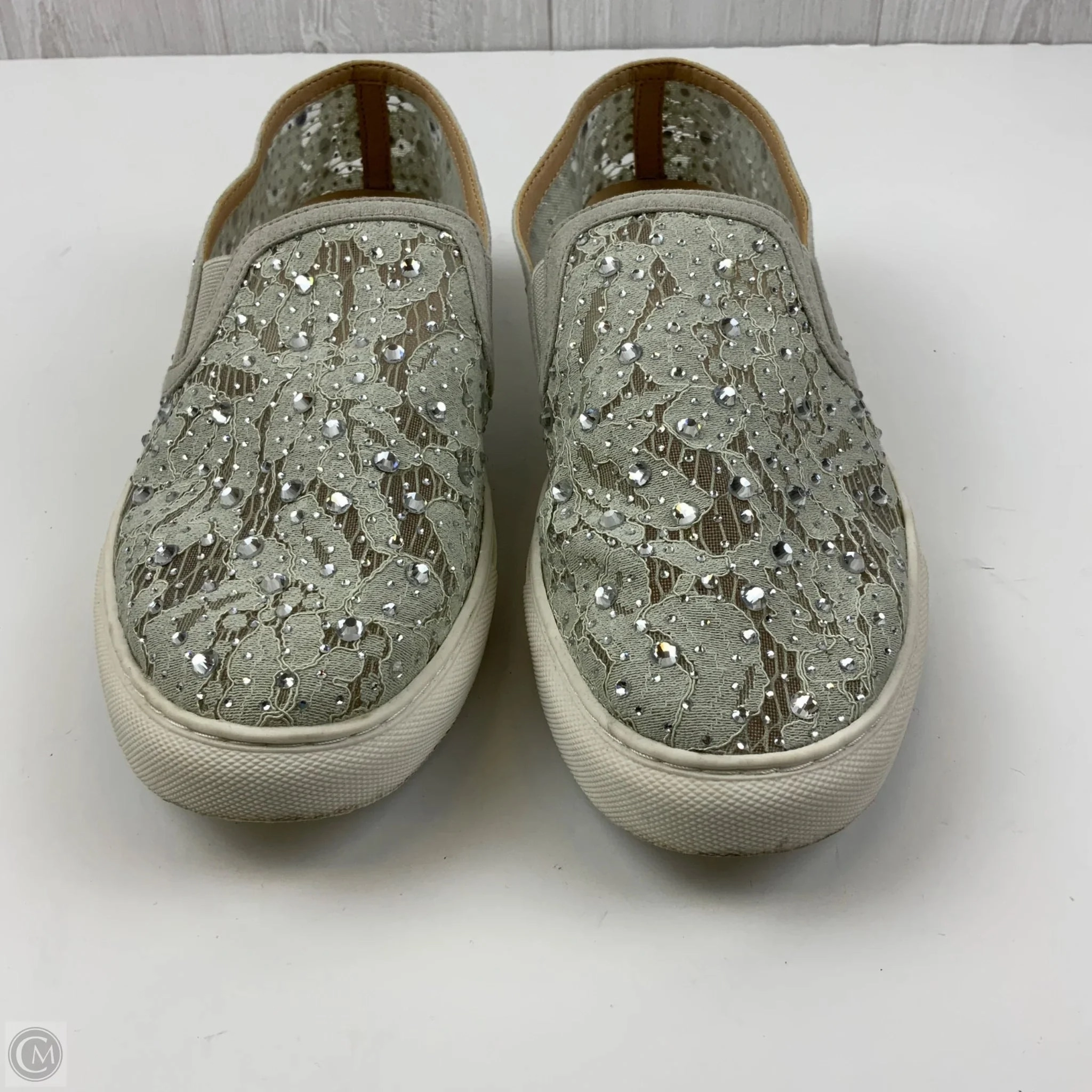 Structured Fit Dual Layer Foam Shoes Sneakers By Alex Marie In Green & White, Size: 9.5