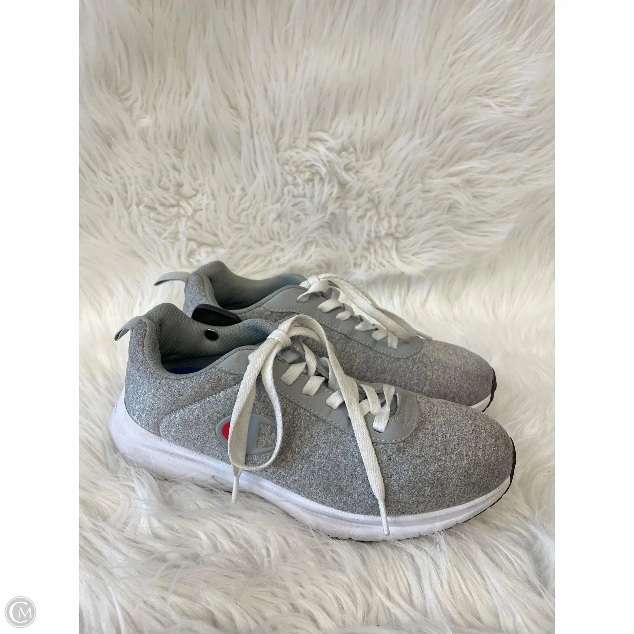 Comfortable Lace Shoes Sneakers By Champion In Grey & White, Size: 9