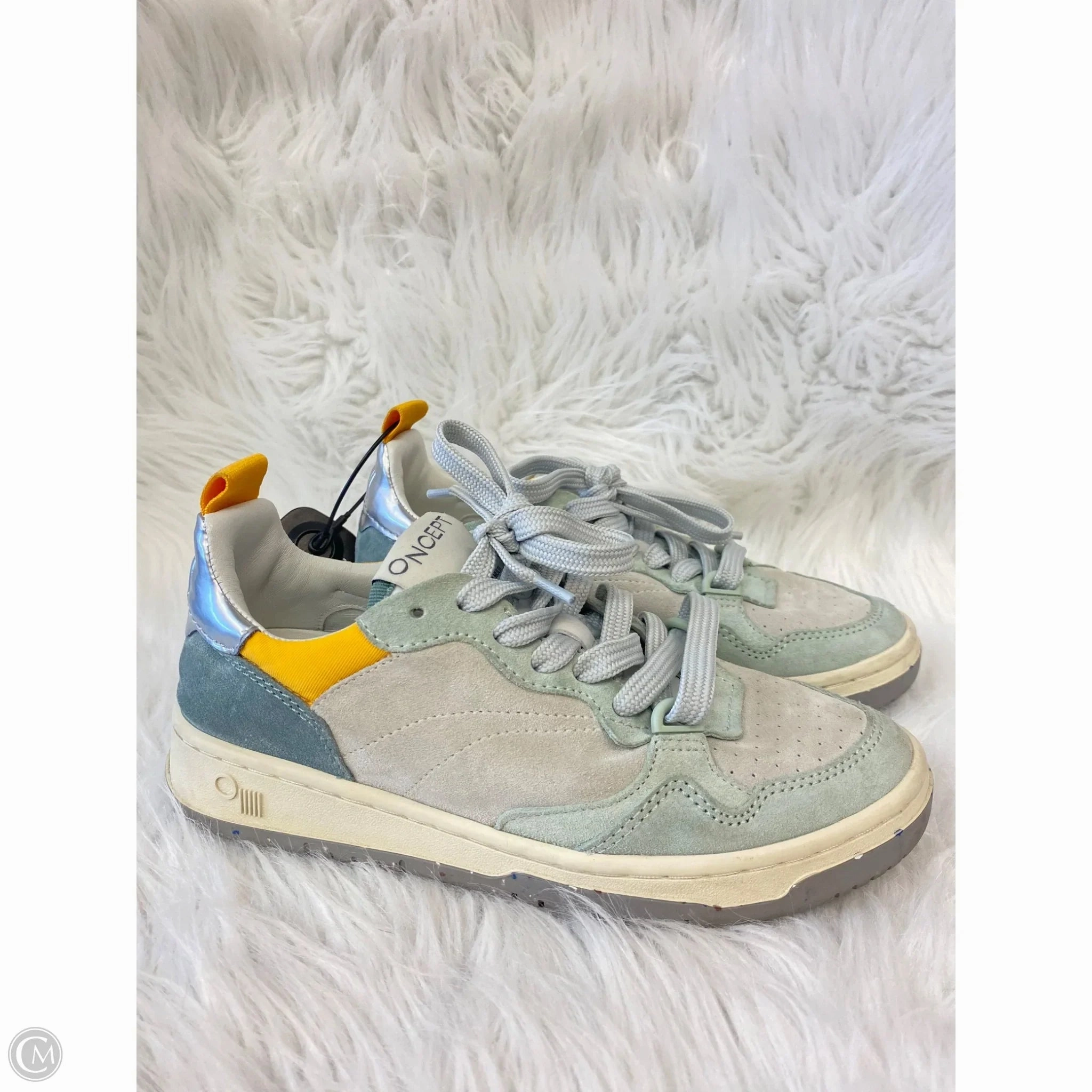 Active Flex Shoes Sneakers By Cma In Green & Grey, Size: 6