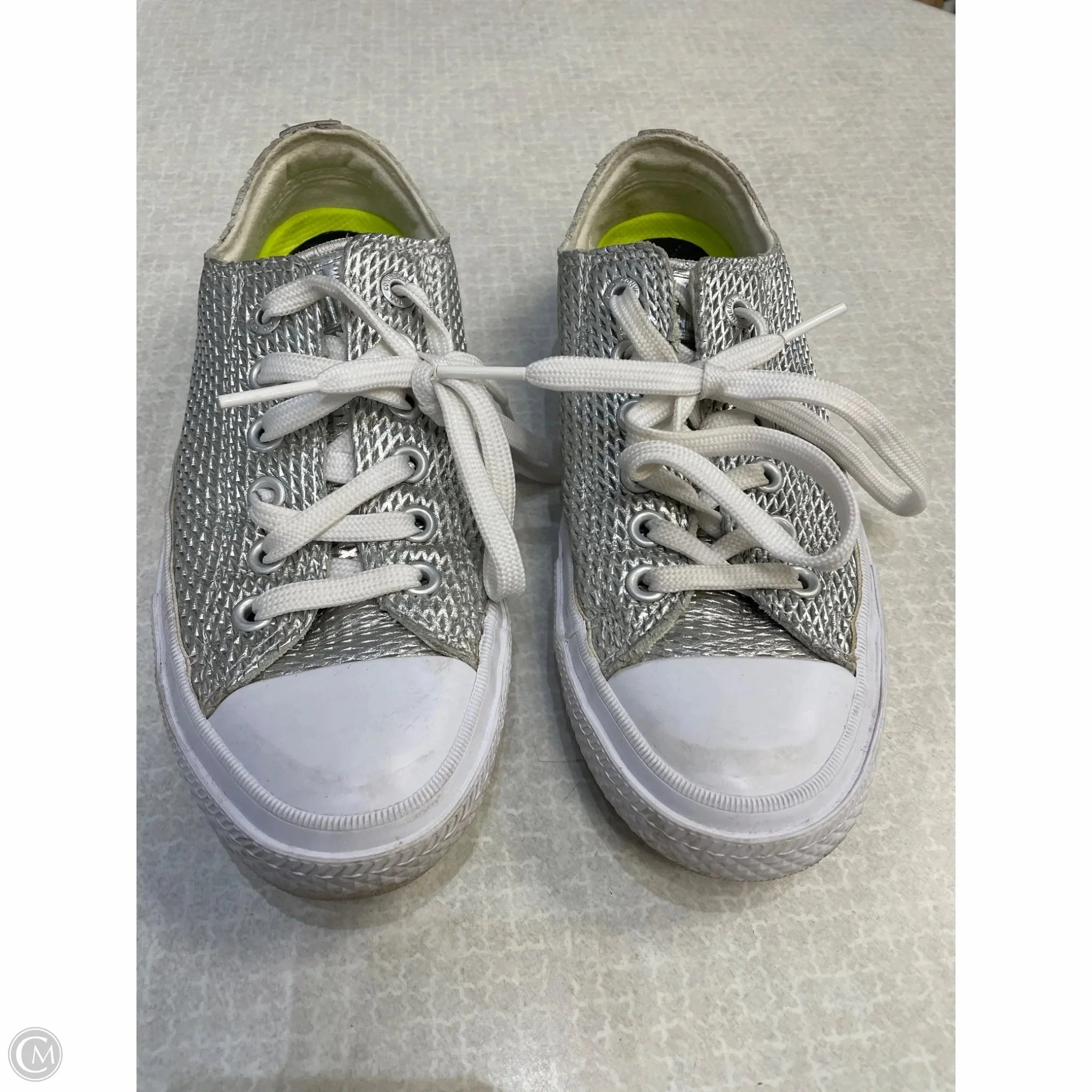 Durable Lacing System Shoes Sneakers By Converse In Silver, Size: 7
