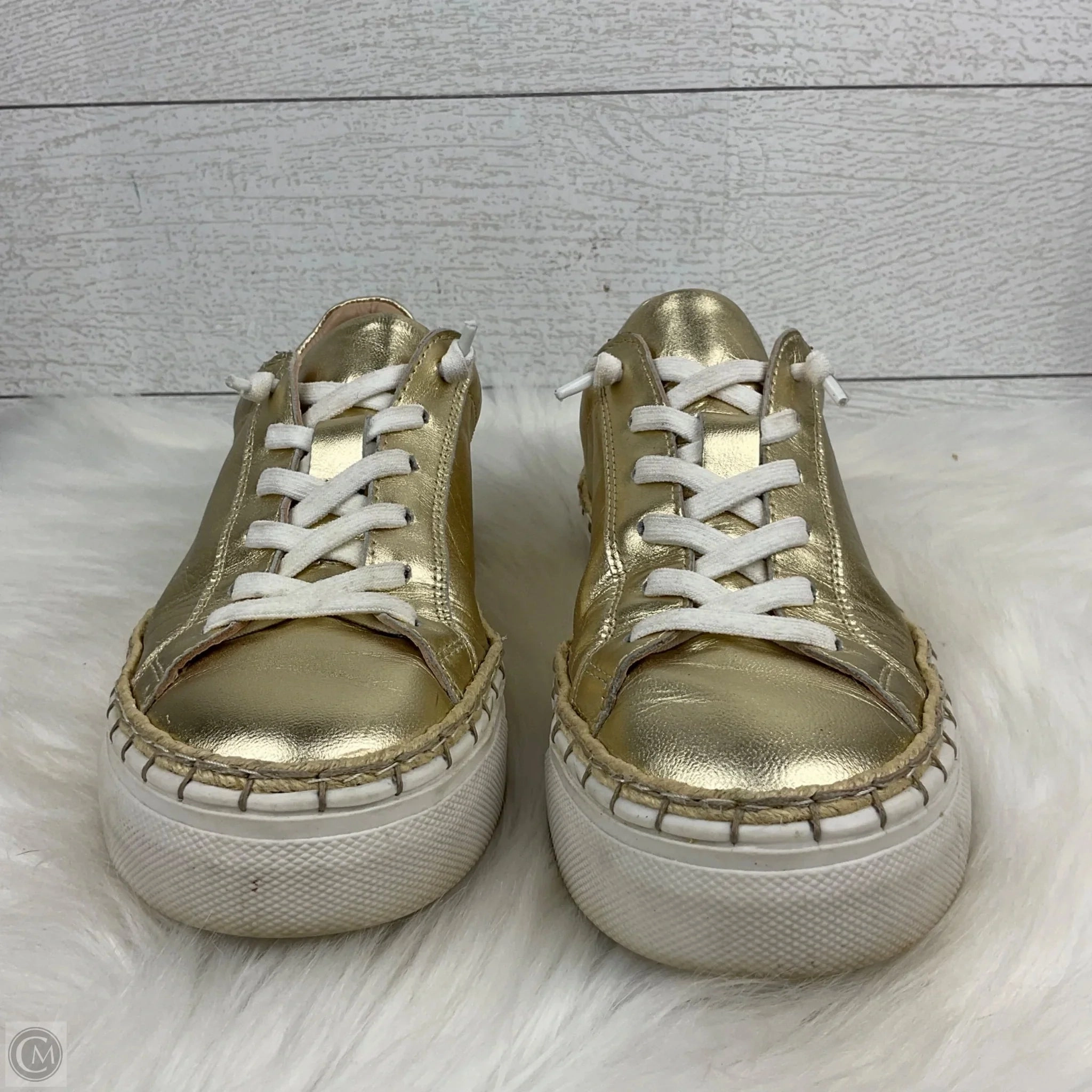 Shoes Sneakers By Diba In Gold, Size: 8 Narrow Toe Box Playground Ready