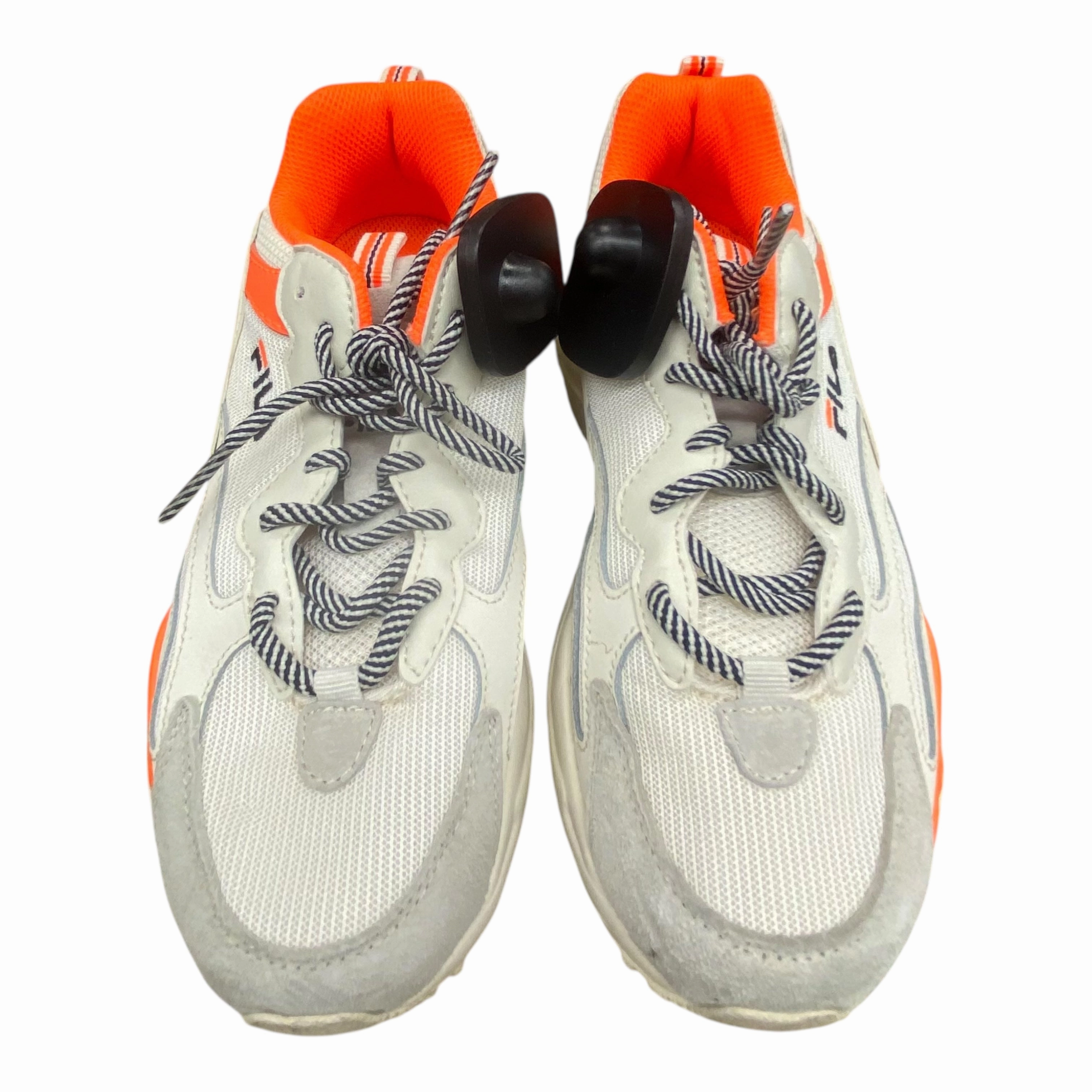 Non Toxic Fabric Shoes Sneakers By Fila In Orange & White, Size:6.5