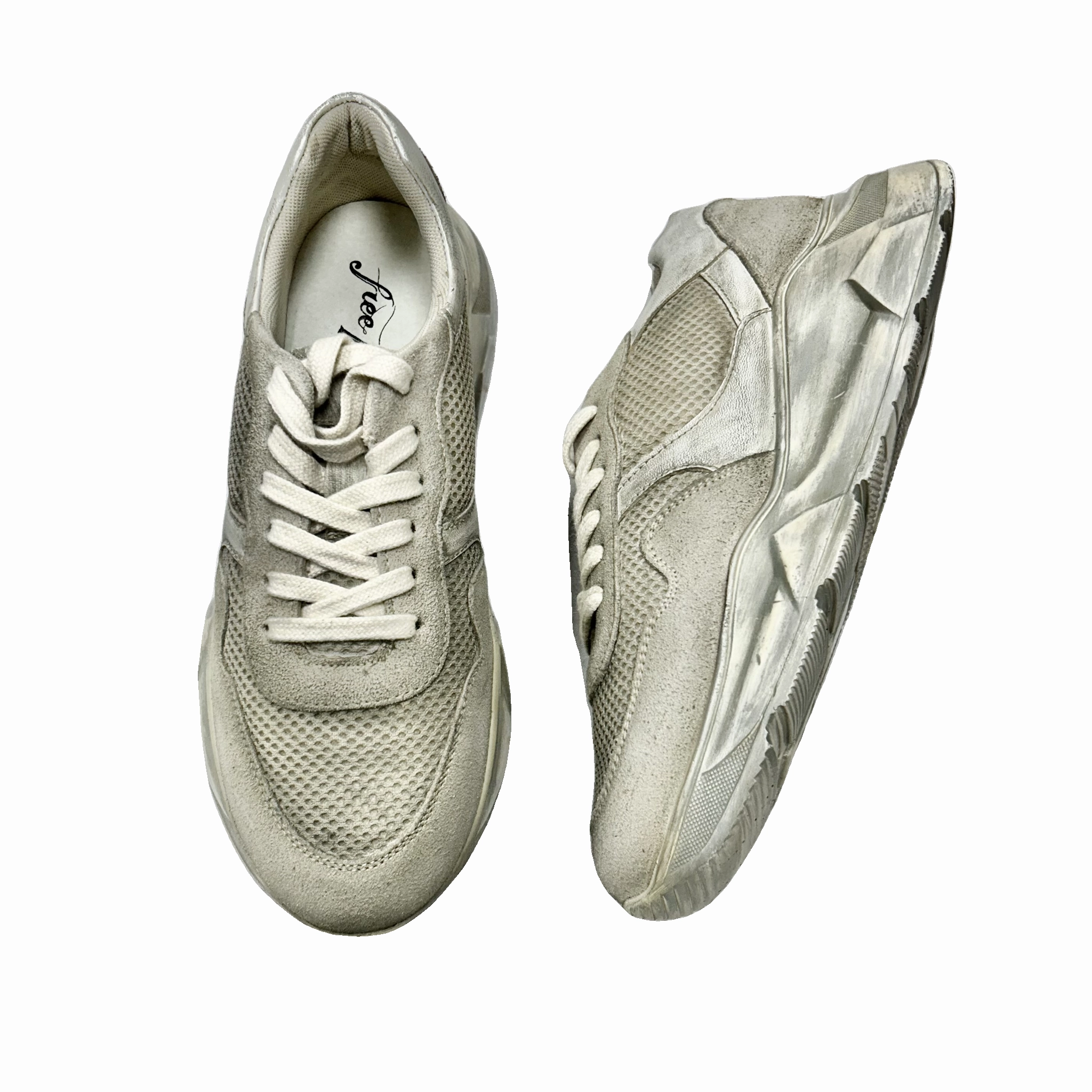 Shoes Sneakers By Free People In Grey, Size: 8.5 Comfortable Stride Comfy Support