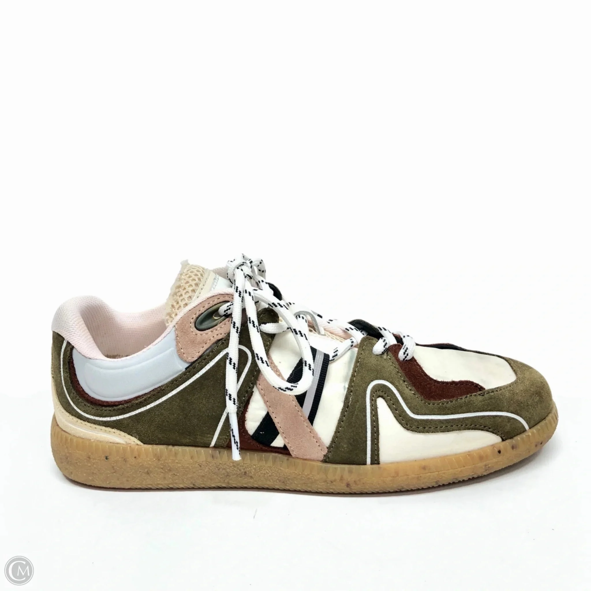 Soft Insole Maximum arch Shoes Sneakers By Ganni In Green & White, Size: 6.5