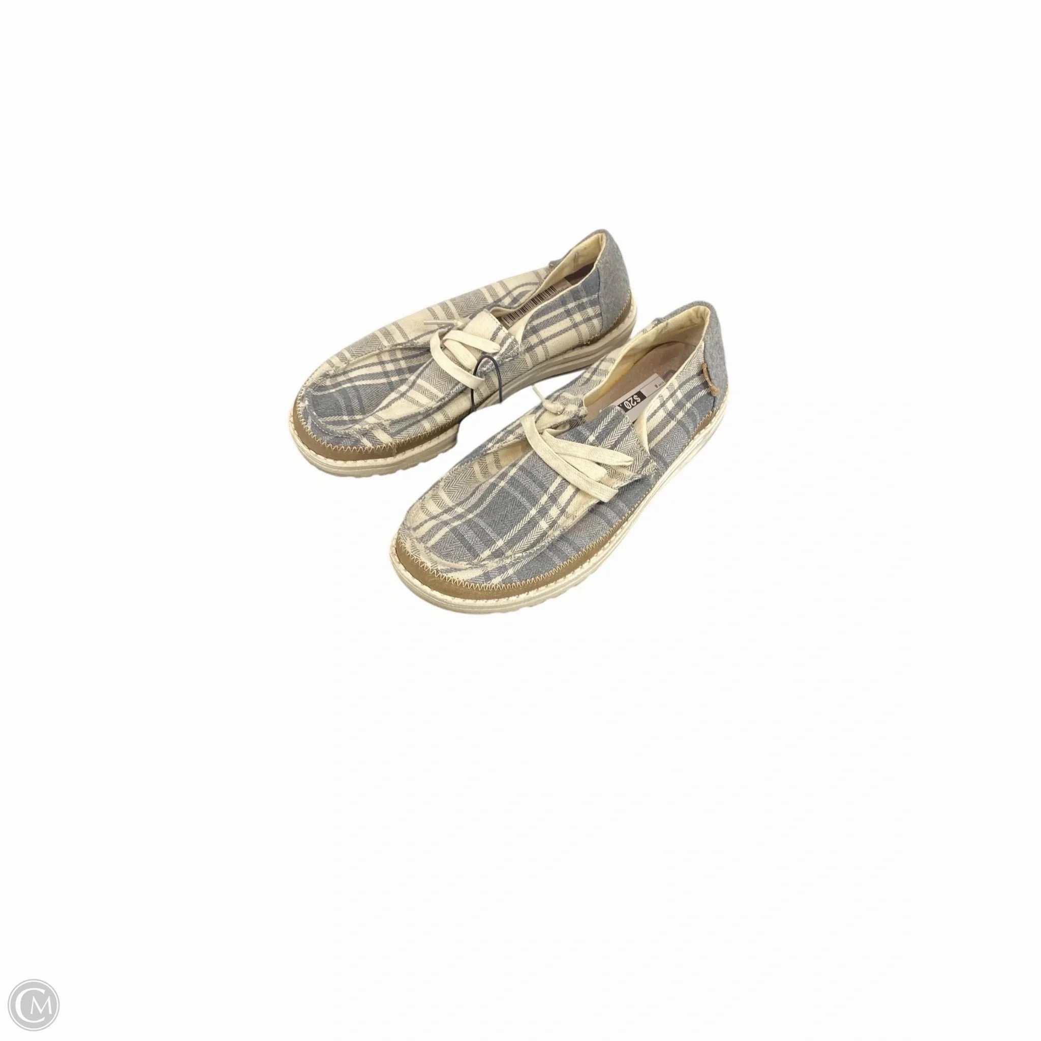 Arch Stabilizer Minimalist Edge Shoes Sneakers By Hey Dude In Cream & Grey, Size: 8