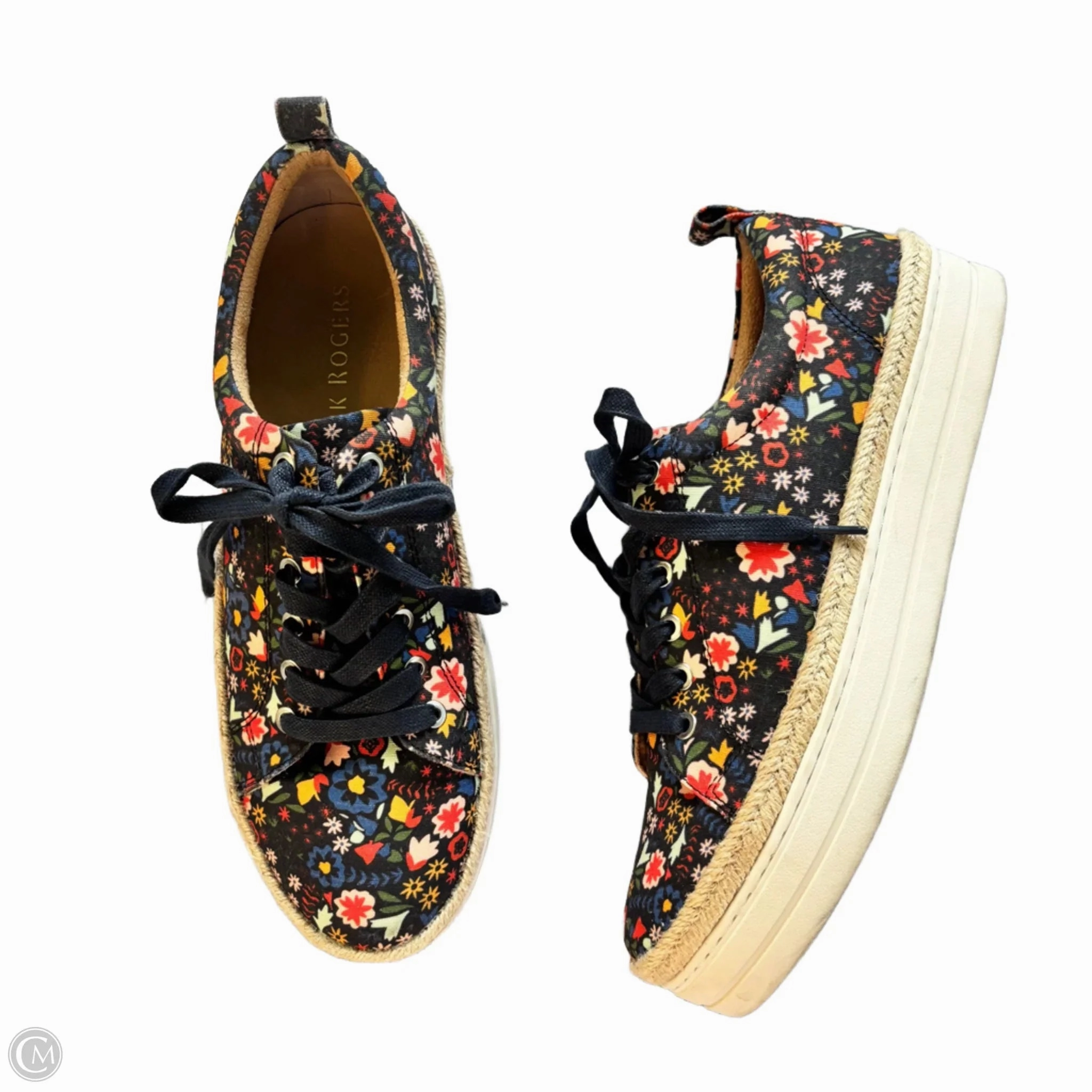 Ultra Cushioned Midsole Durable Overlay Shoes Sneakers By Jack Rogers In Floral Print, Size: 9