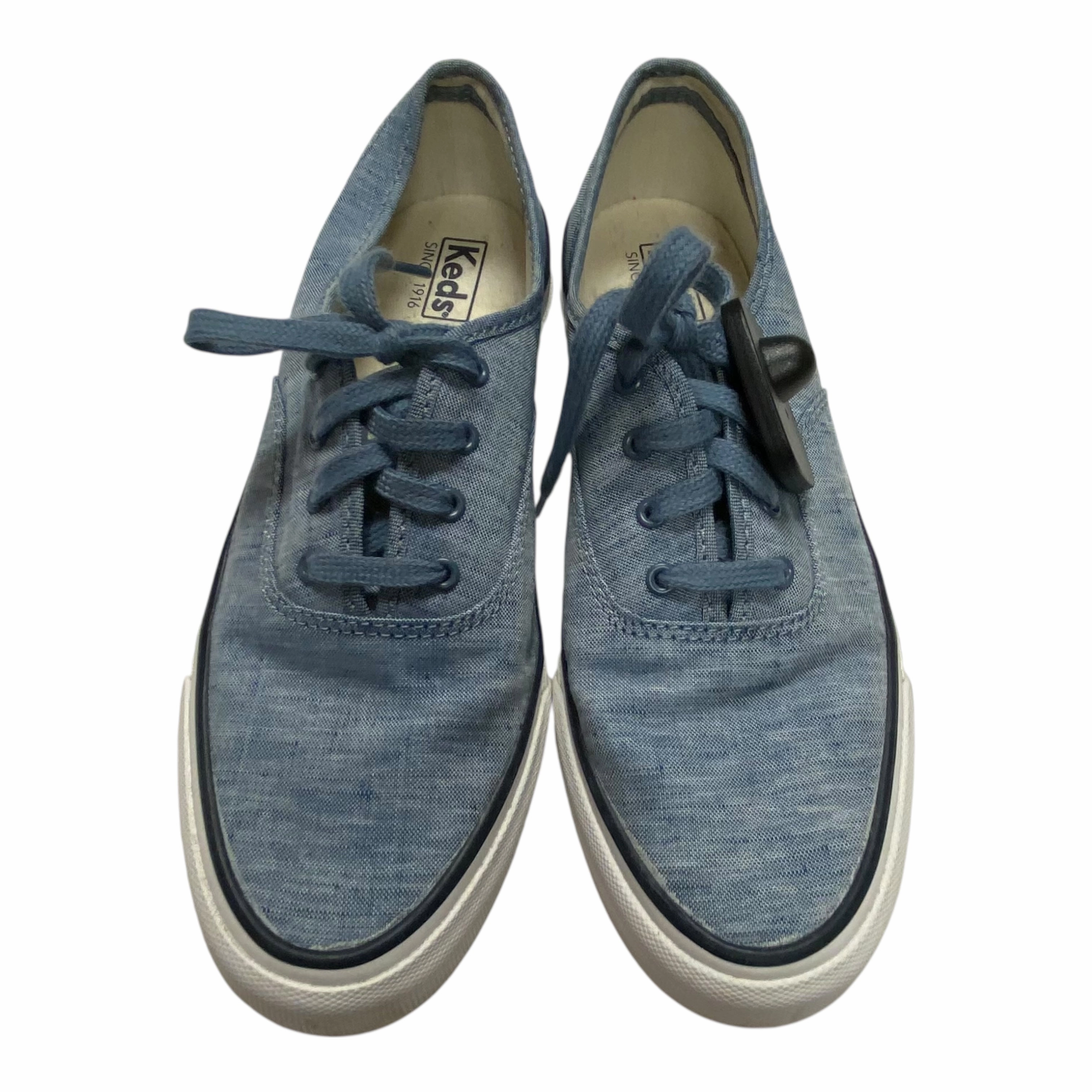 Handcrafted Detailing Shoes Sneakers By Keds In Blue & White, Size:7.5