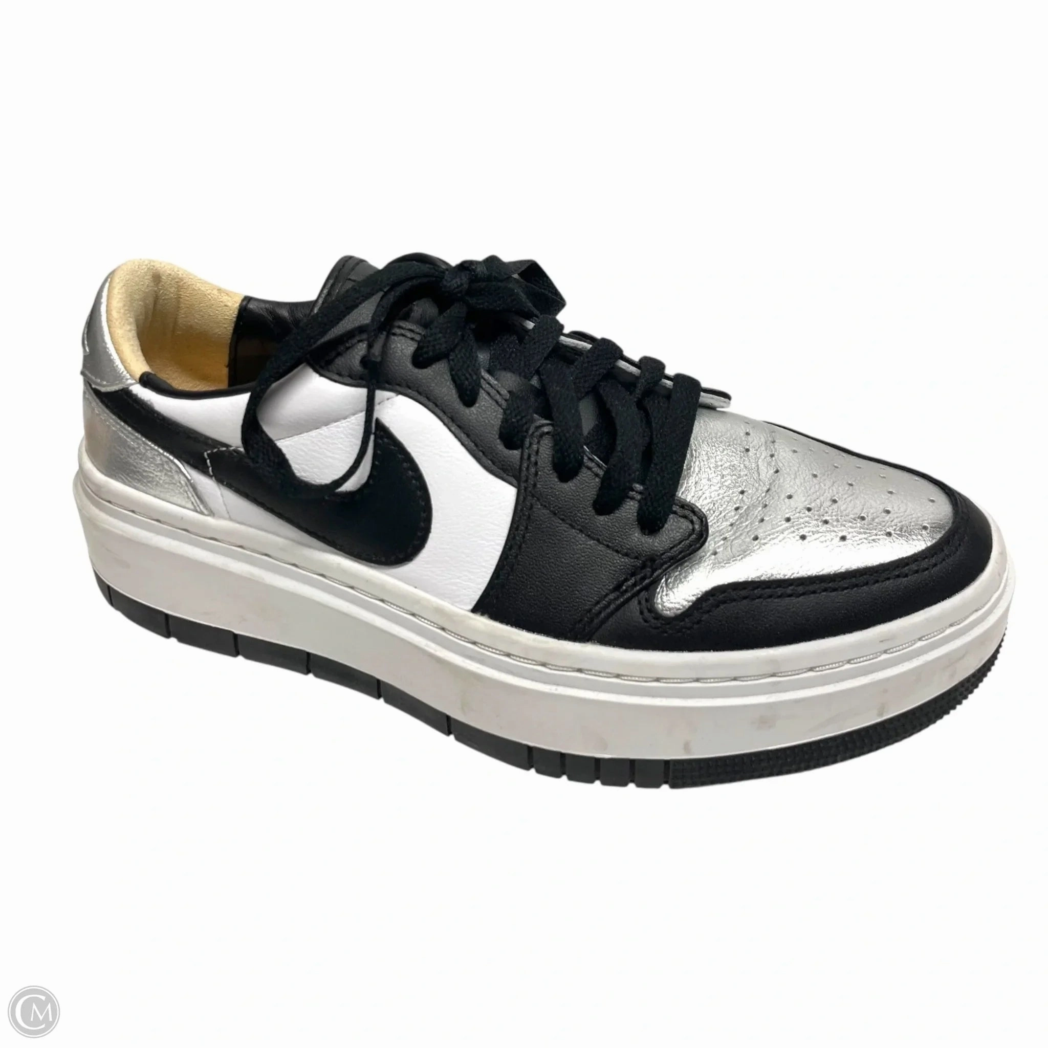 Shoes Sneakers By Nike In Black & Silver, Size: 9 Microfiber Layers
