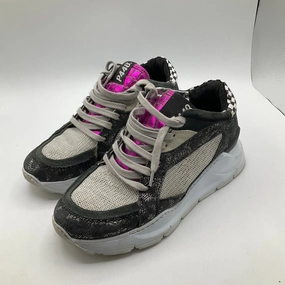 Streamlined Build Premium Leather Shoes Sneakers By P448 In Black & Grey, Size: 6.5