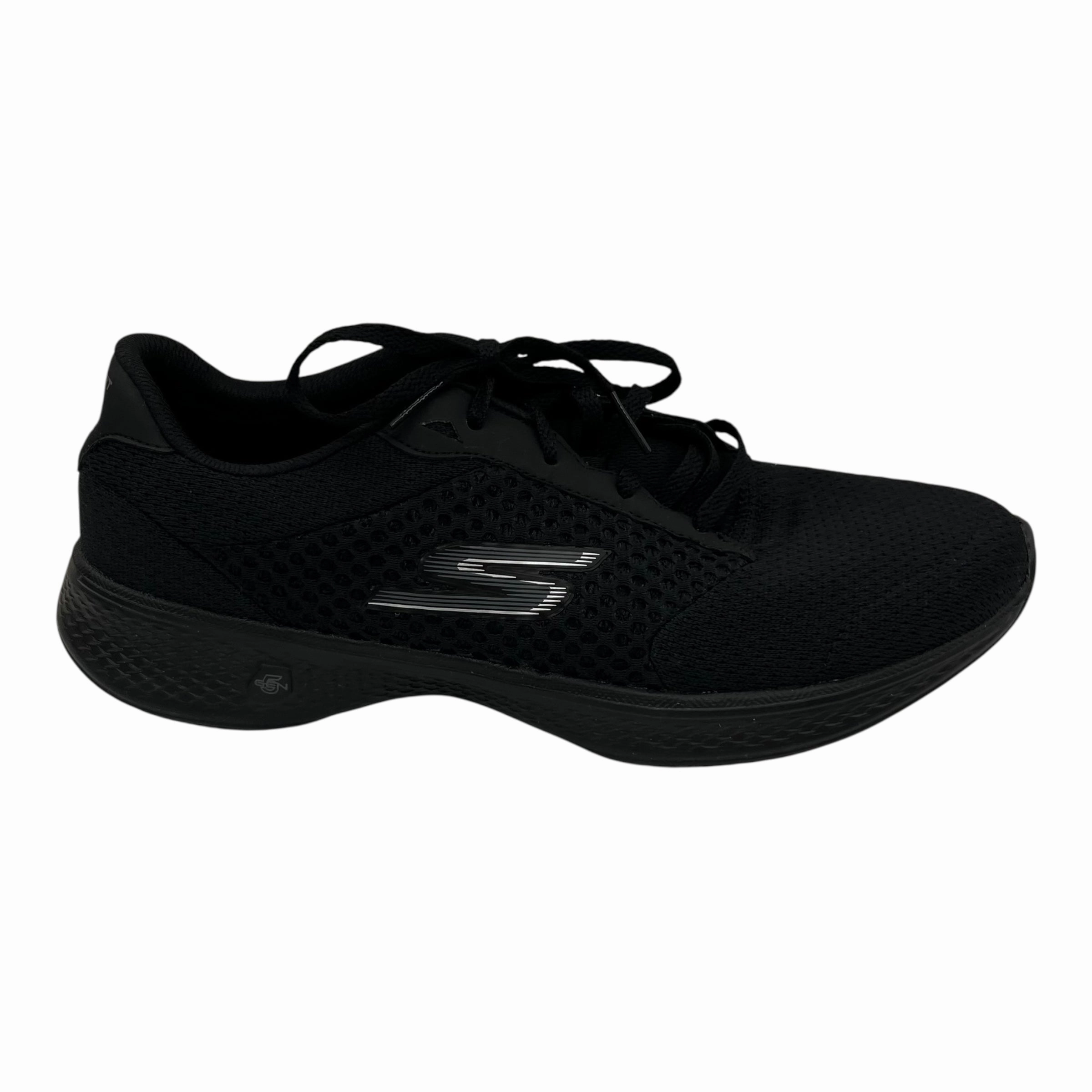 Intense Workout Collared Heel Shoes Sneakers By Skechers In Black, Size:8.5