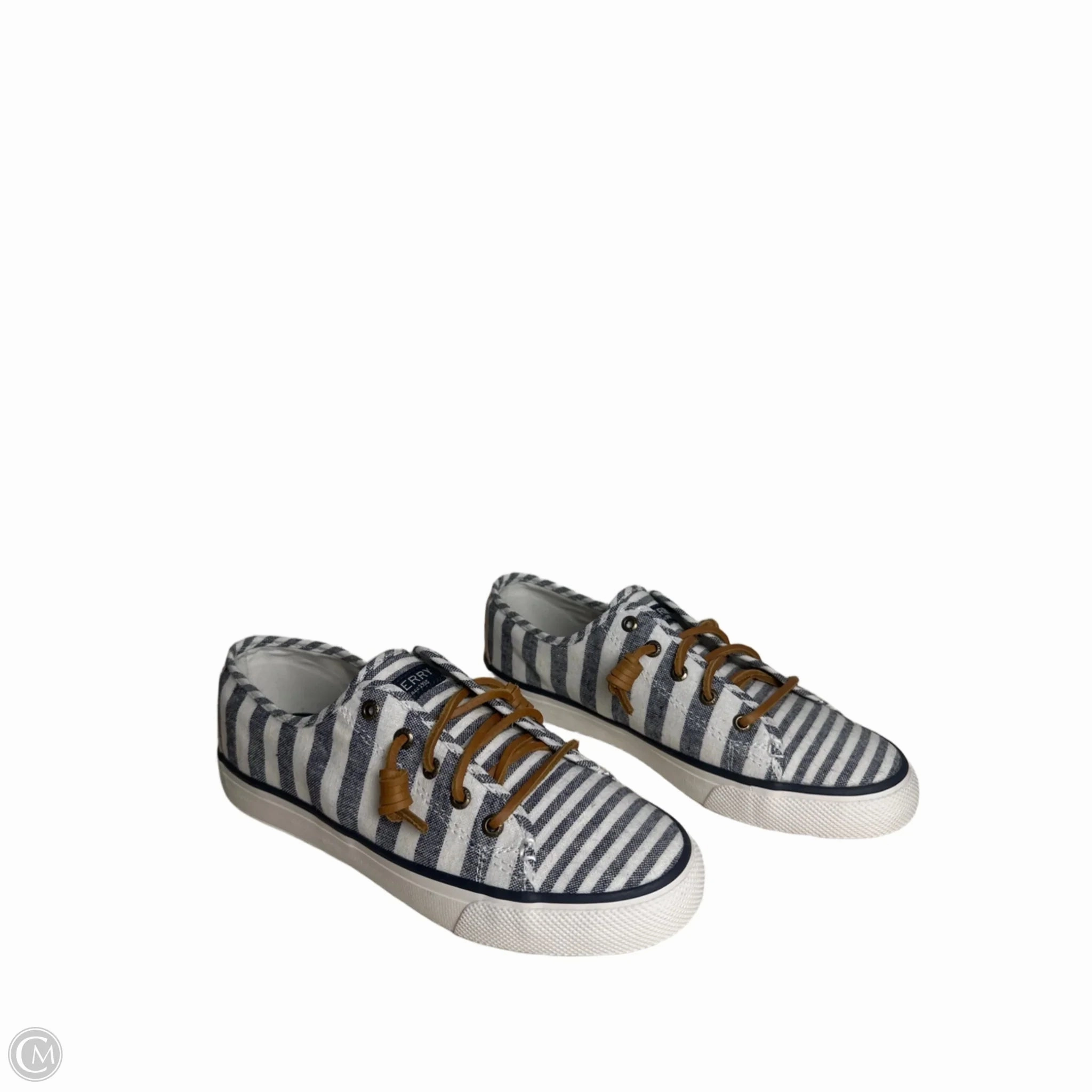 Hyperflex Groove Pattern Comfortable Stretch Shoes Sneakers By Sperry In Blue & White, Size: 8