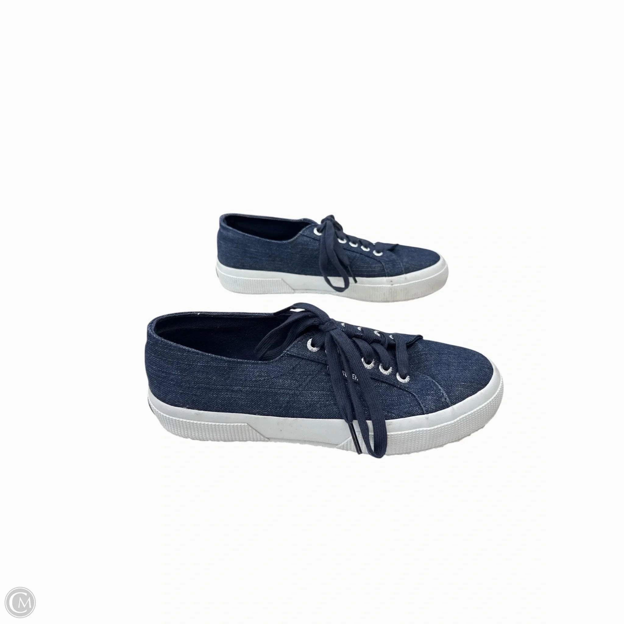 Simple Aesthetic On Foot Shoes Sneakers By Superga In Blue Denim, Size: 8