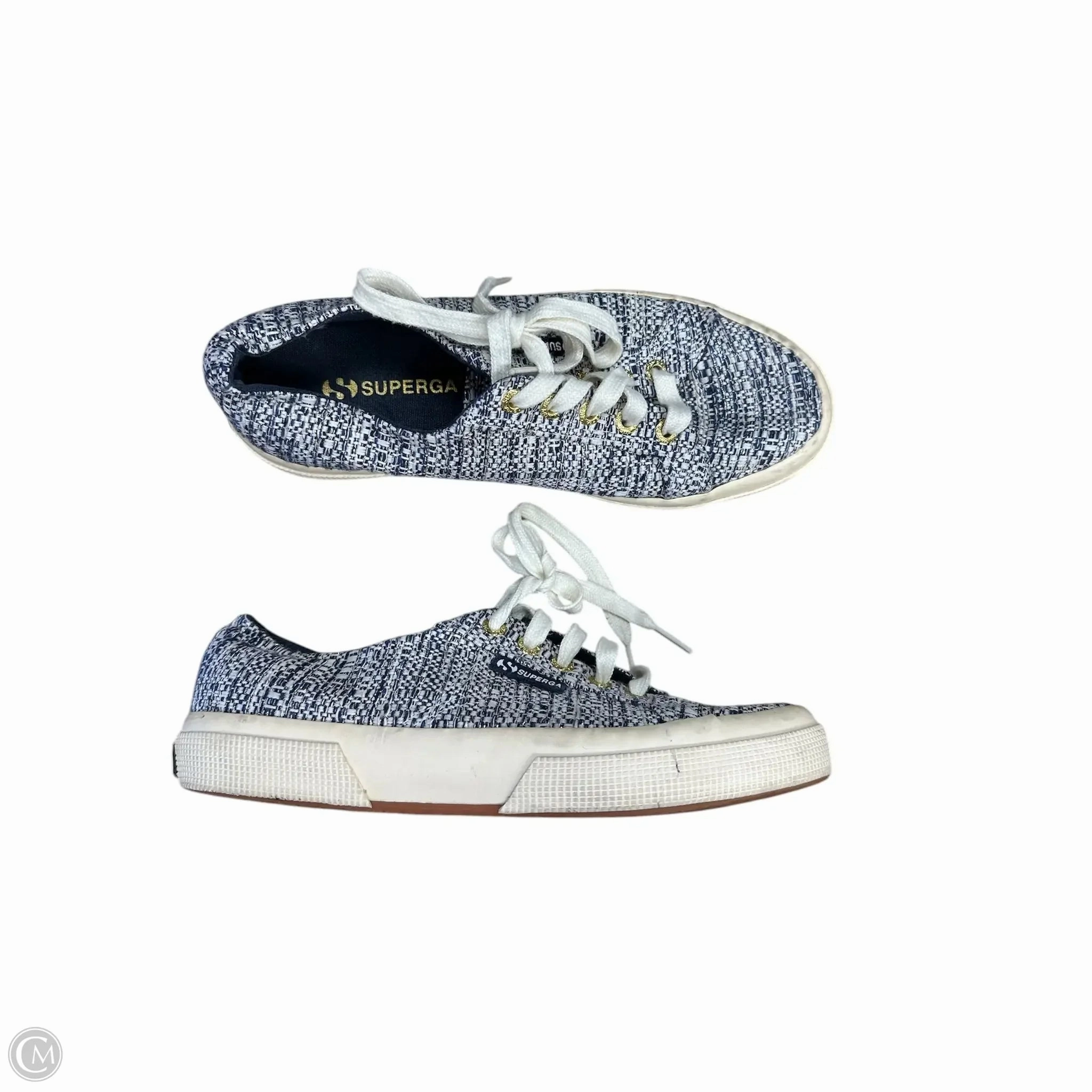 Flat Knit Texture Shoes Sneakers By Superga In Blue, Size: 6.5
