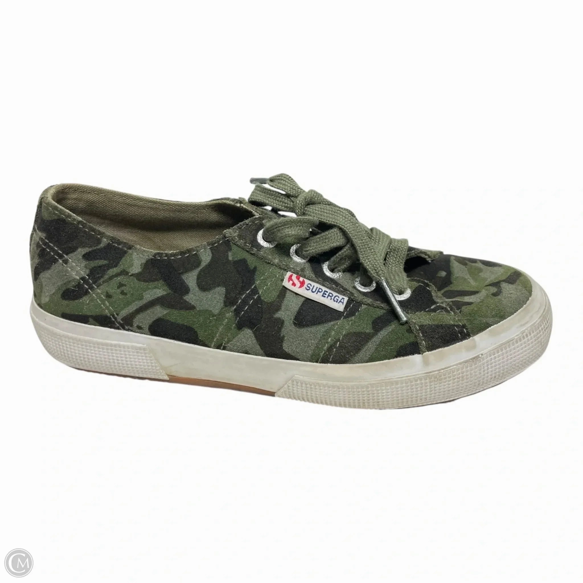 Training Run Shoes Sneakers By Superga In Green & White, Size: 6