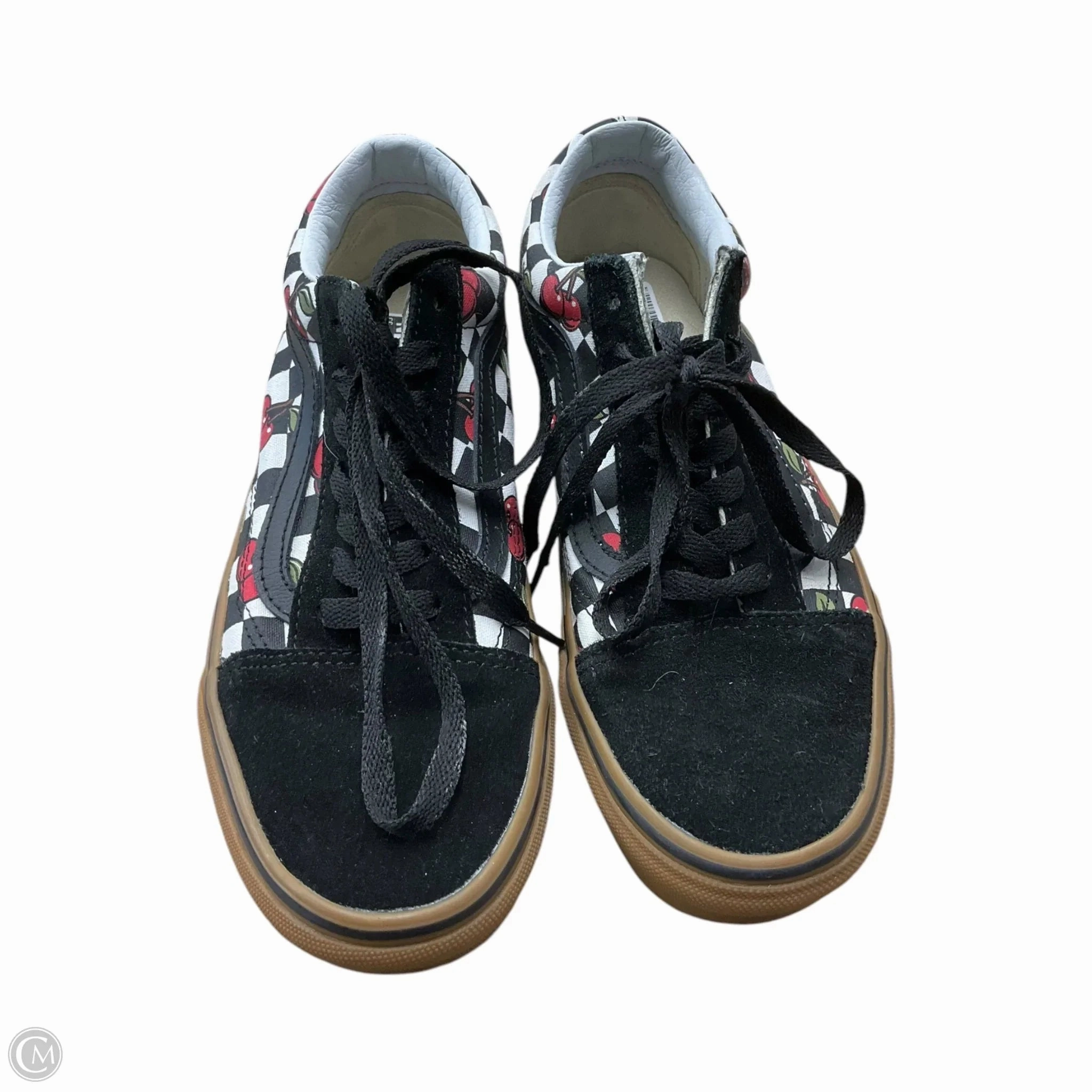 Textile Upper Shoes Sneakers By Vans In Black & Red, Size: 5.5