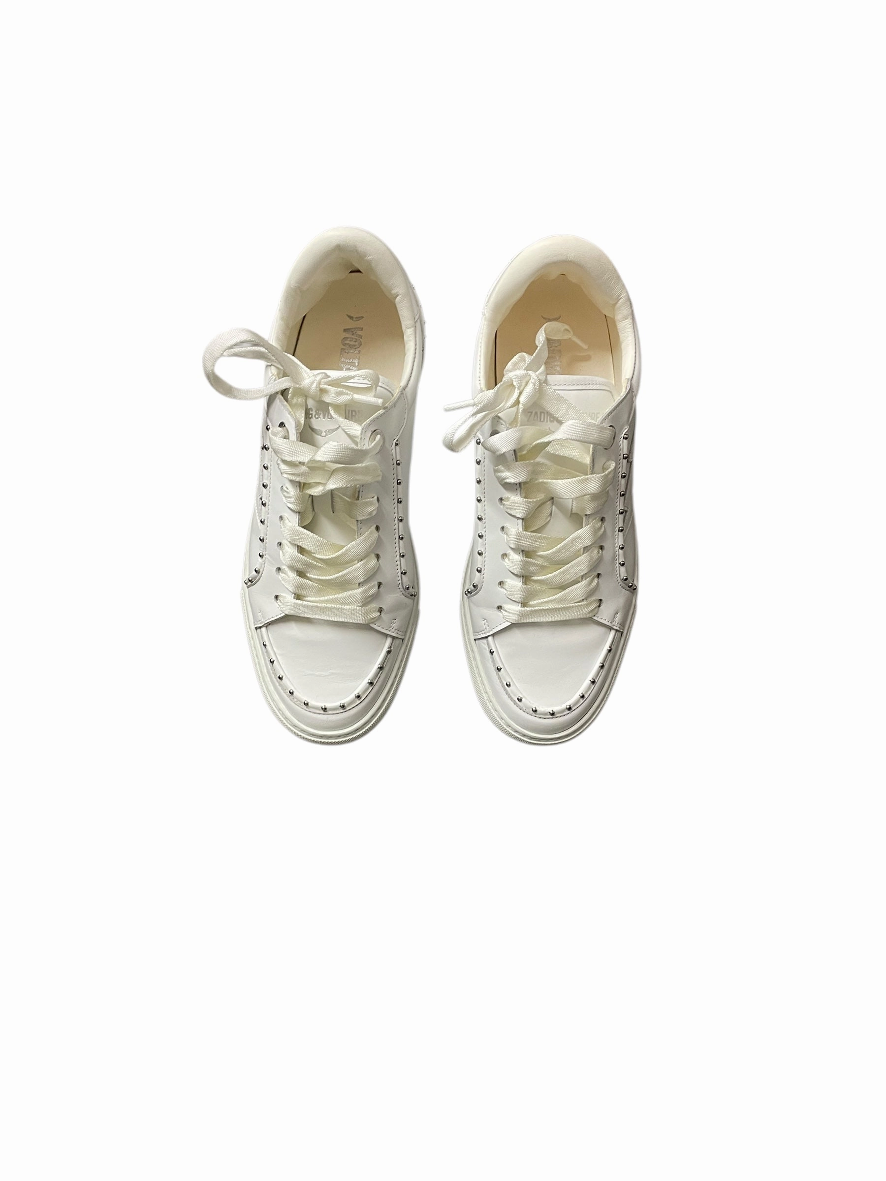 Shoes Sneakers By Zadig And Voltaire In White Stretch Entry retro look