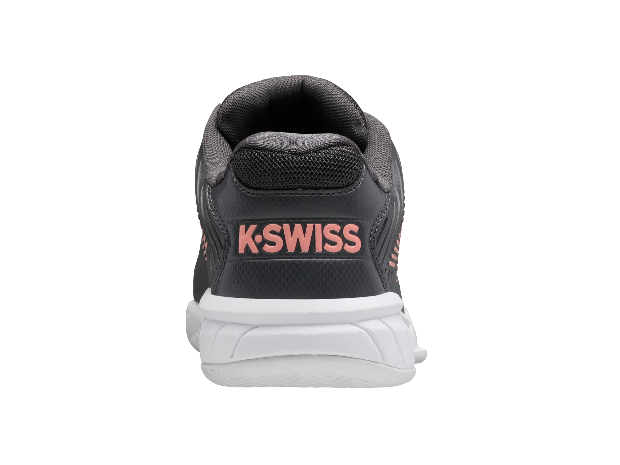 96807-009-W | HYPERCOURT EXPRESS 2-WIDE | ASPHALT/WHITE/PEACH AMBER Energy Returning Foam Pool Time