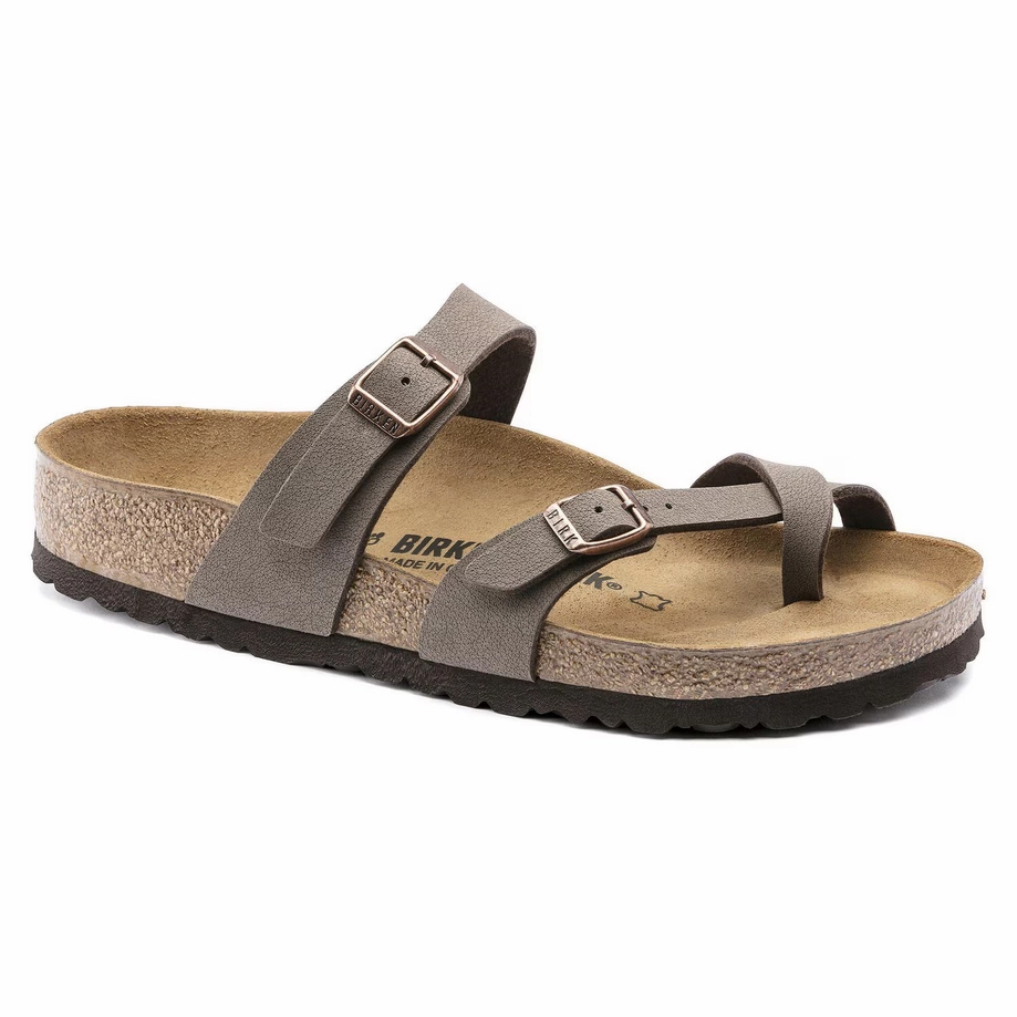 Vertical Compression Zones Contoured Arch Bridge Birkenstock Women's Mayari Birkibuc - Mocha