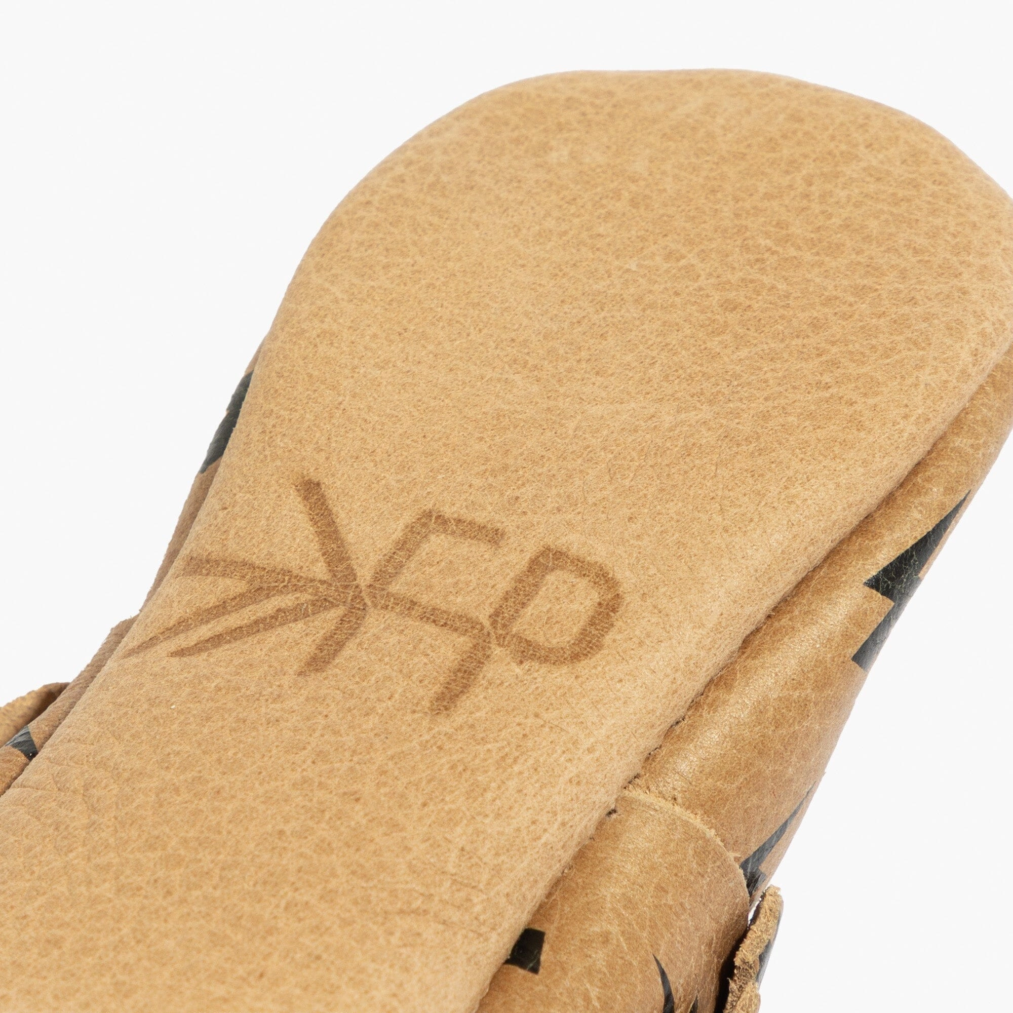 Weathered Brown Lightning Moccasin Baby Shoe Thermal Insulation Layer Slip Resistant Tread Pattern