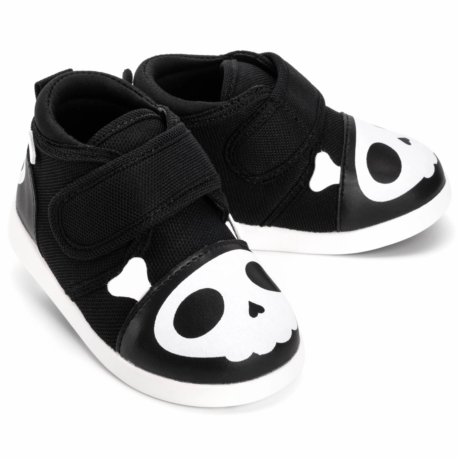 Skull & Crossbones Pirate  Squeaky Toddler Shoes | Black/White Impact Resistant Heel Office Cool