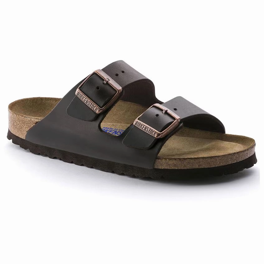 Stylish Comfort Shoes Orthopedic Sandals Birkenstock Unisex Leather Arizona Soft Footbed - Testa Di Moro