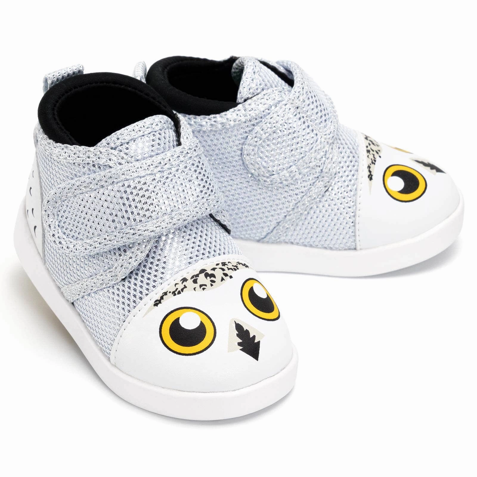 Snowy Owl Squeaky Toddler Shoes | Sparkly White Comfort arch