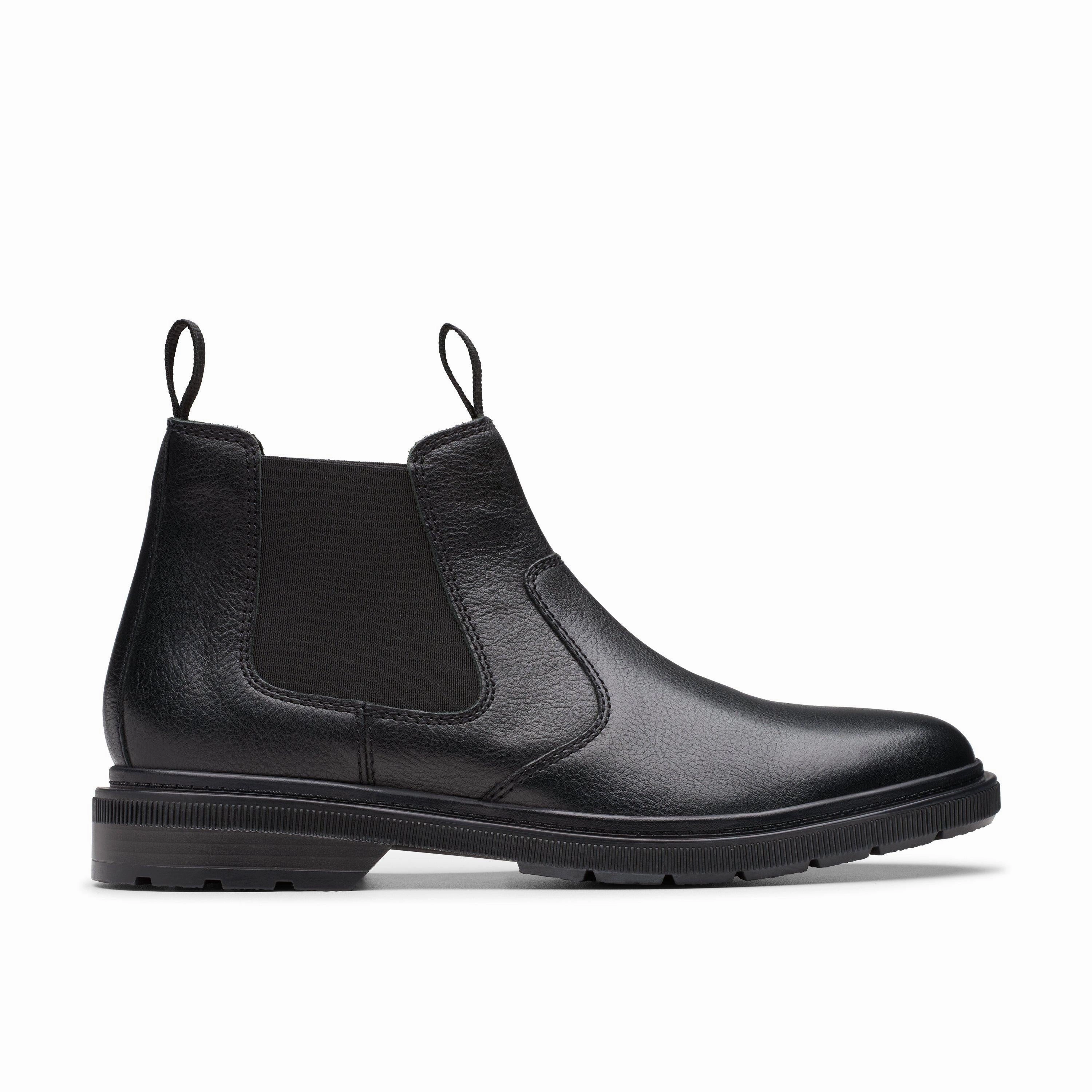 Clarks Men's Burchill Up Chelsea Boot - Black Pack Safe