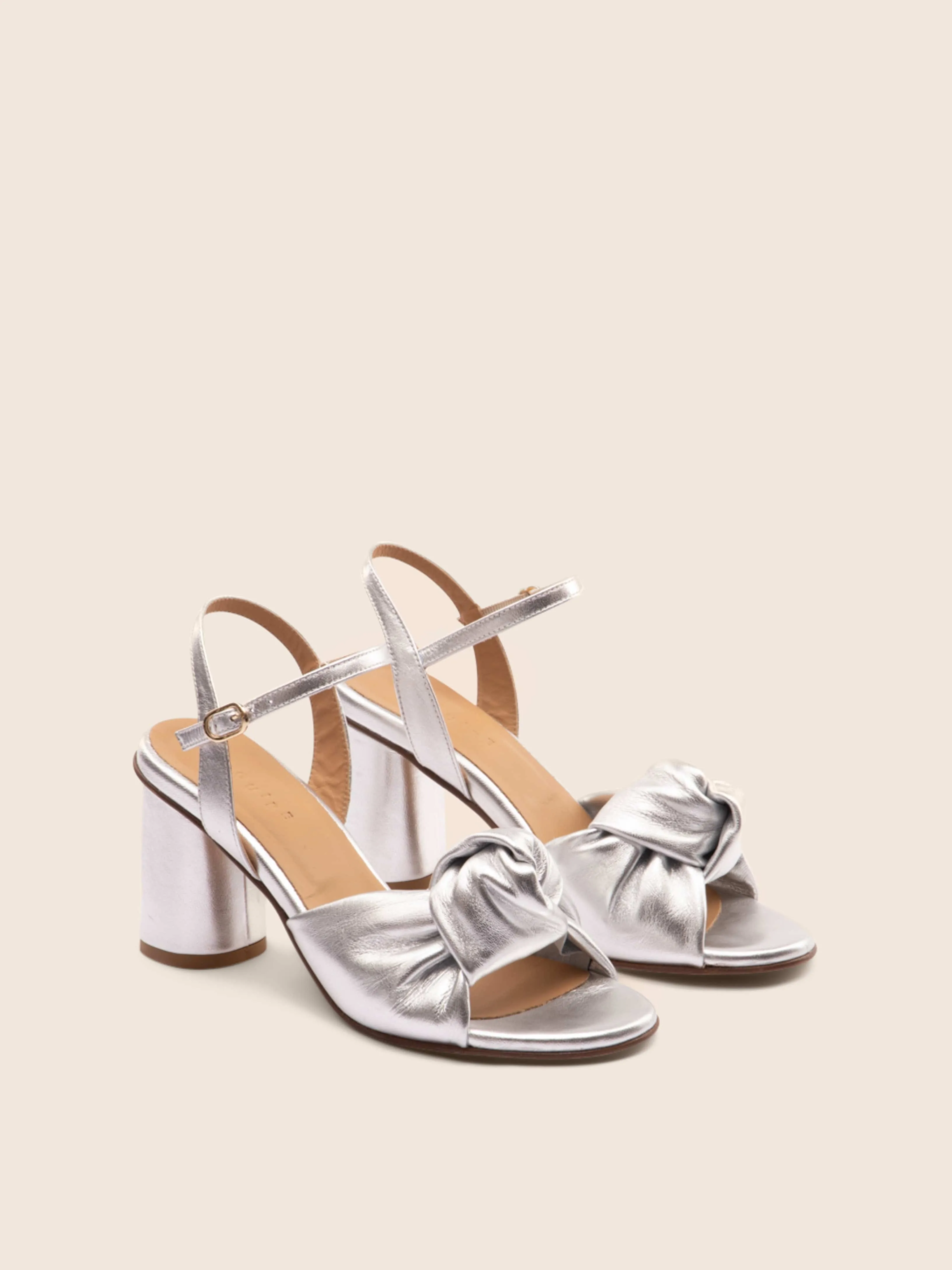 Noto Silver Heel Pointed Heels