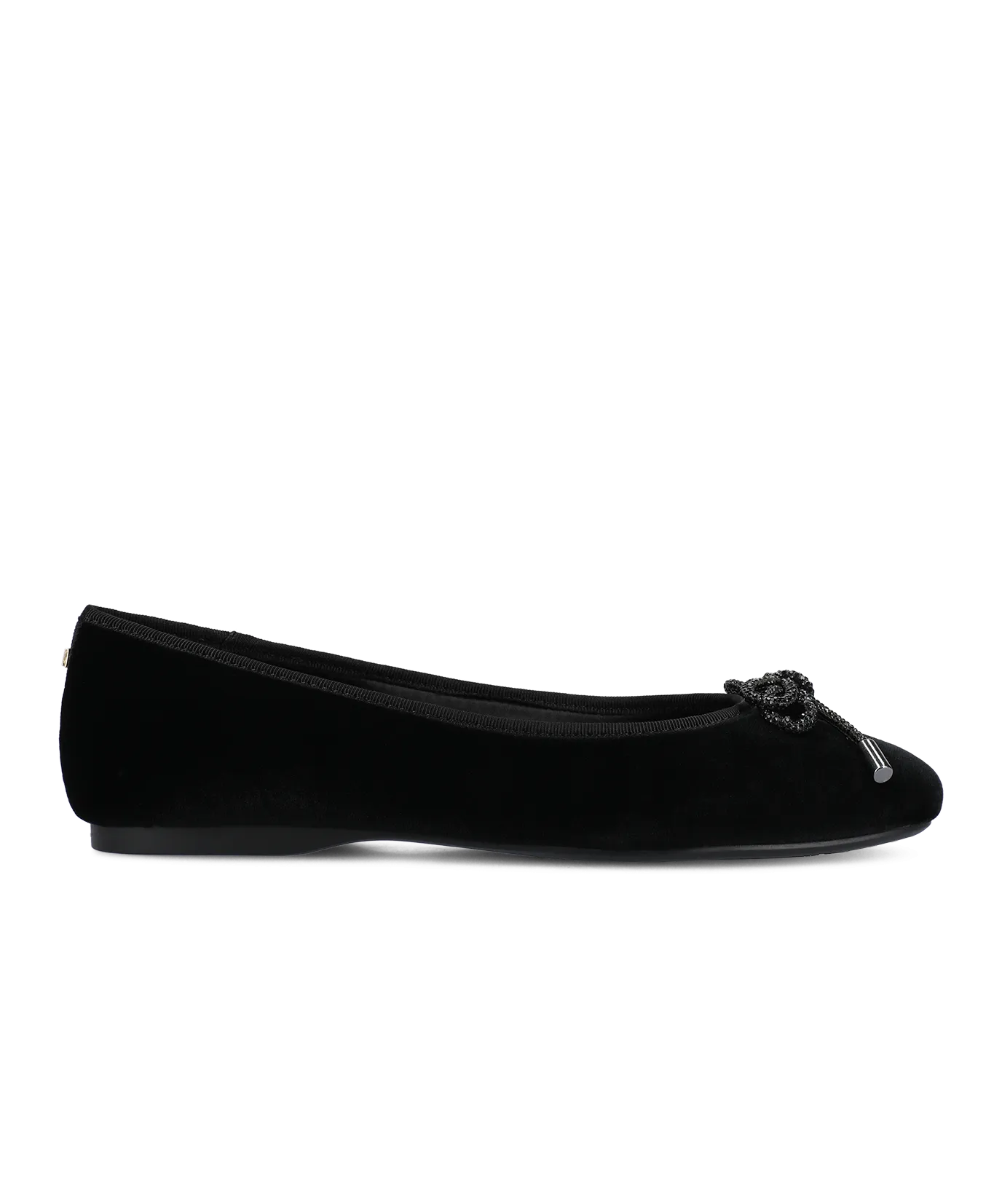 The Hummingbird - Black Velvet Jeweled Bow EVA sole Breathable Flats