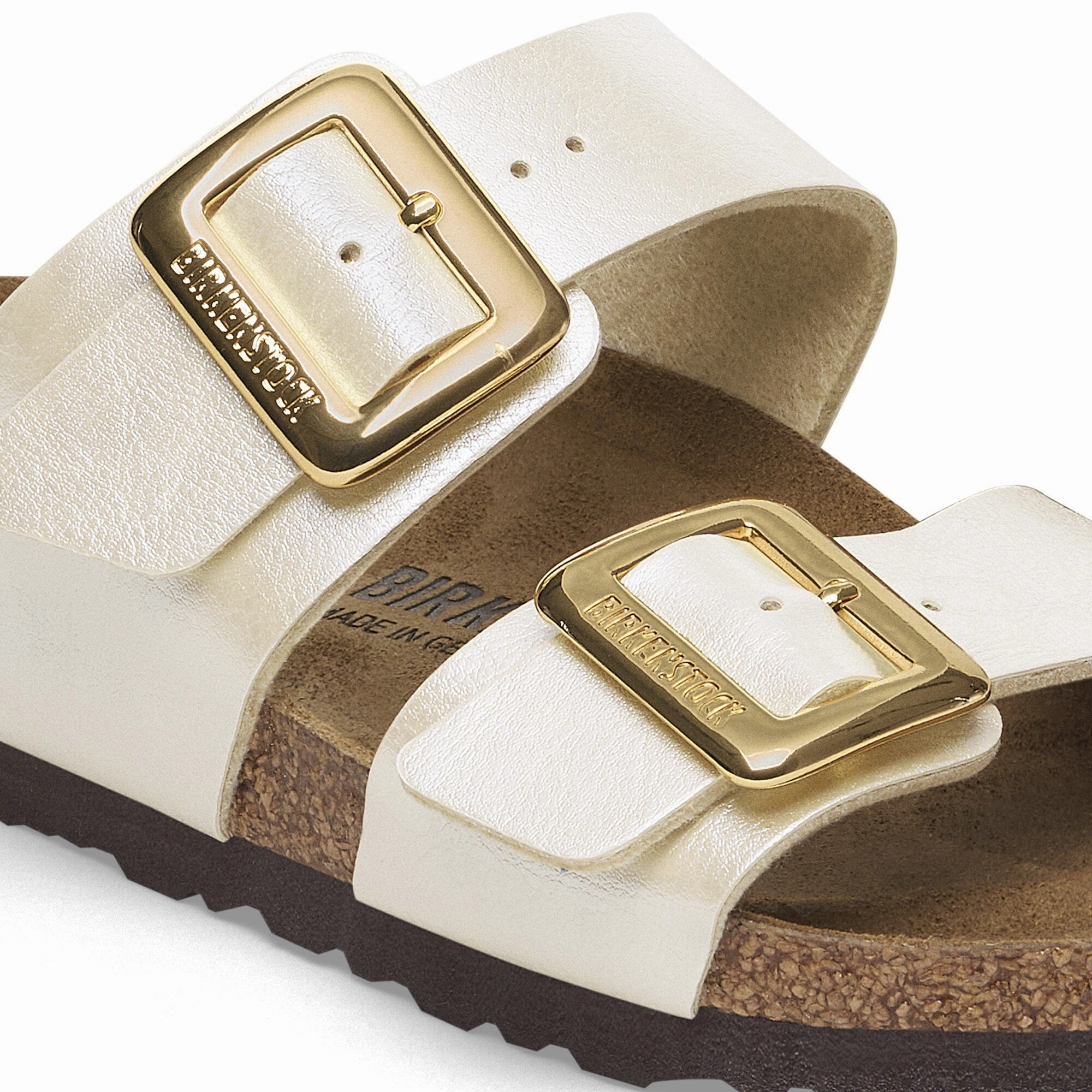 Birkenstock Women's Sydney Birko-Flor Luxe Sandal - Graceful Pearl White Street Comfort Slides Minimal Adventure Sandals