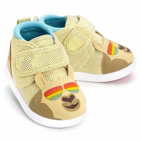 Cool Llama Squeaky Toddler Shoes | Sparkly Gold Easy Fasten System Low Impact Design