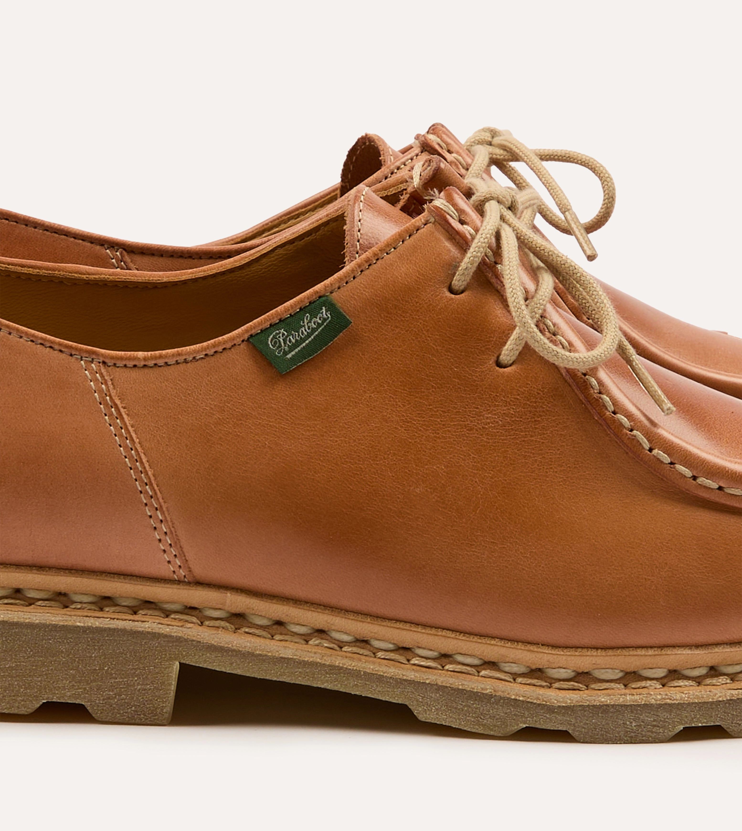 Retro Core Paraboot Michael Camel Leather Derby Shoe
