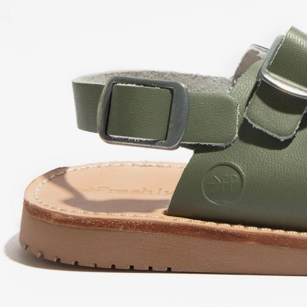 Cushioned Collar Padding Slim Shape Olive Delray Sandal