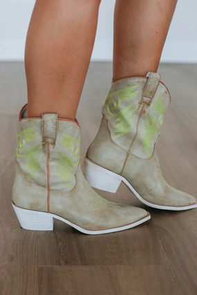 Stay Wild Cowgirl Boots - Sand Moisture Wicking Fabric