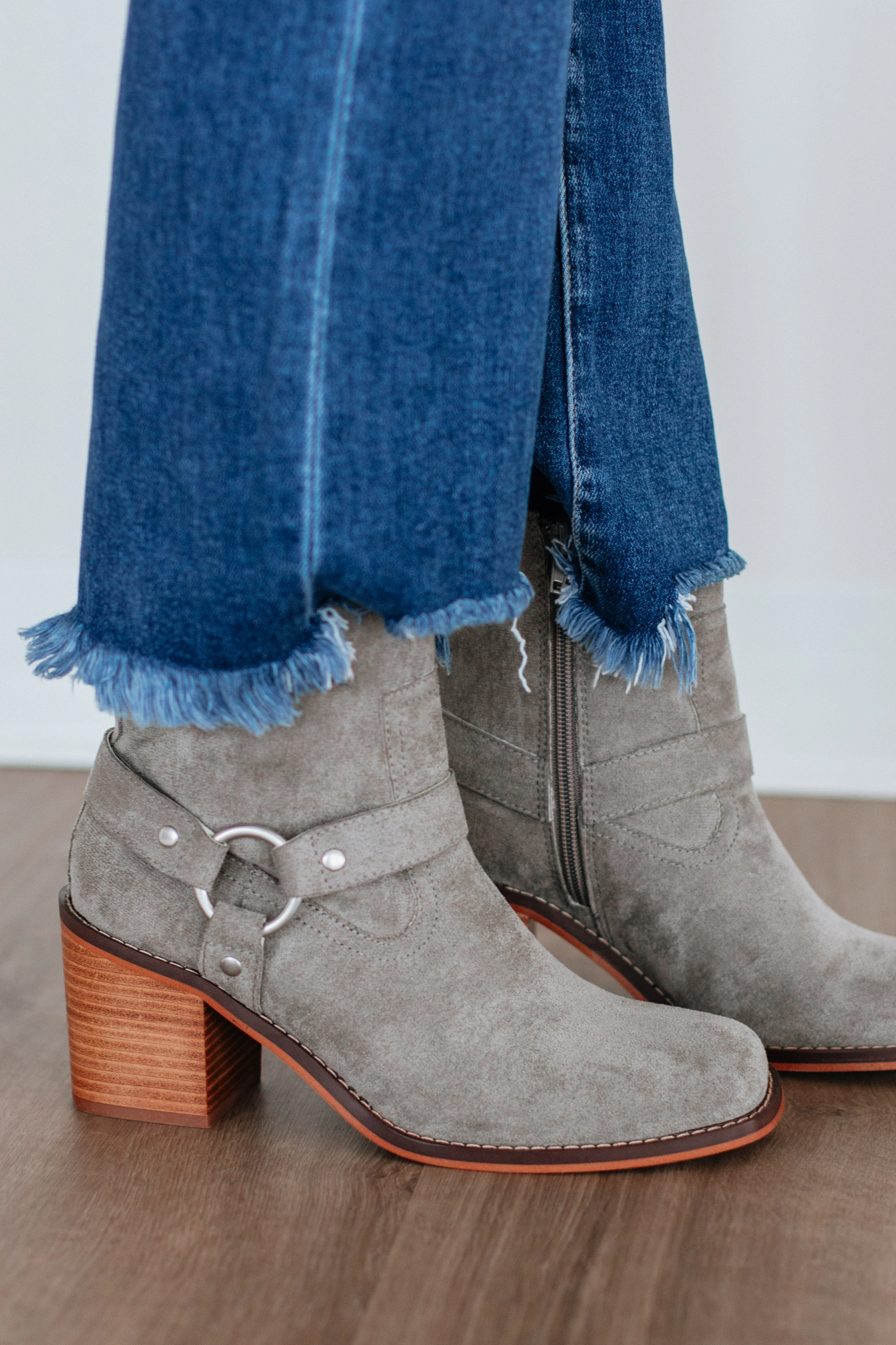 synthetic leather Staying In My Lane Boots - Charcoal