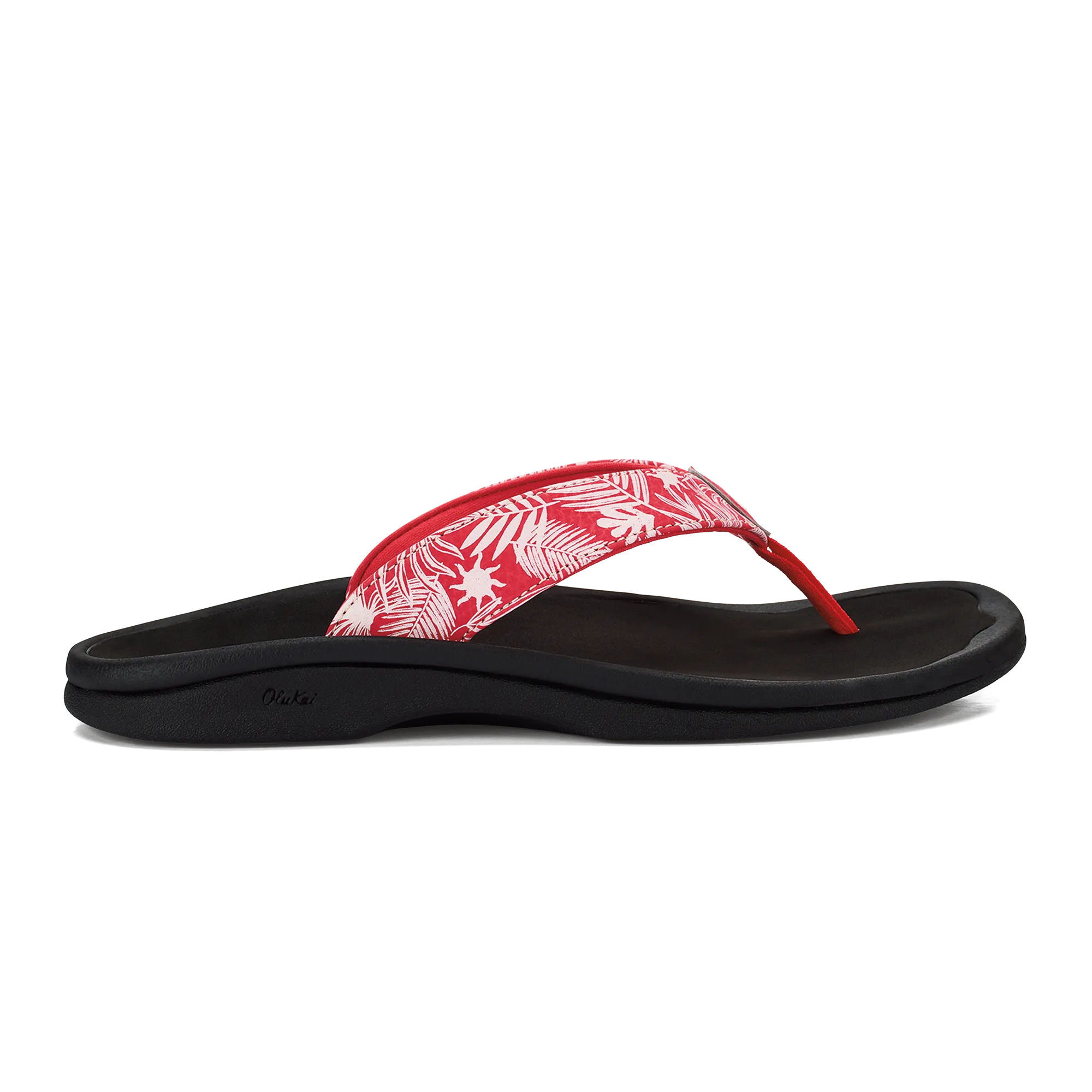 Ohana - Lehua Flower / Onyx Lifted Feel Comfortable Slip-Ons