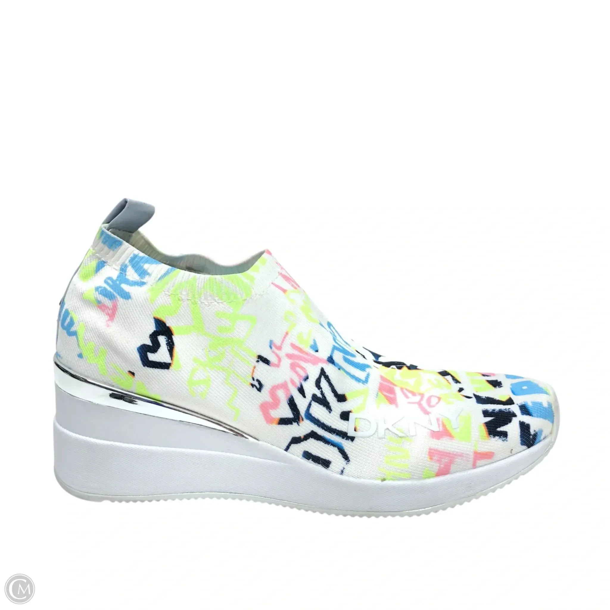 Shoes Sneakers By Dkny In Green & White, Size: 9 Zigzag Impact Zone