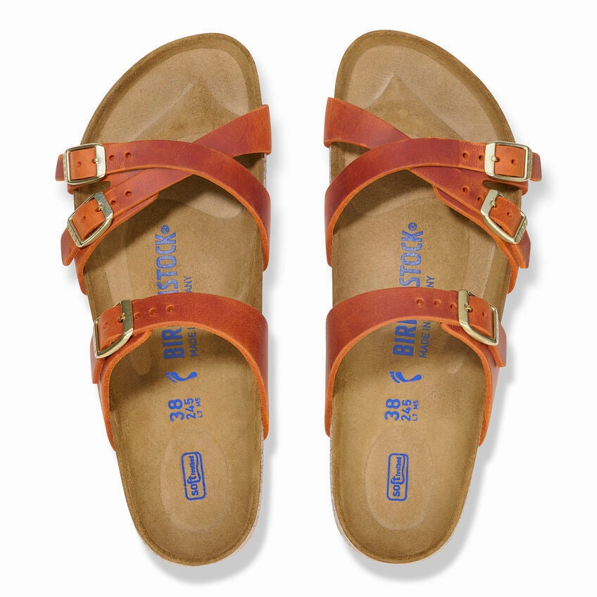 Durable Lifestyle Shoes Birkenstock Women's Franca Sandals - Burnt Orange Oiled Leather