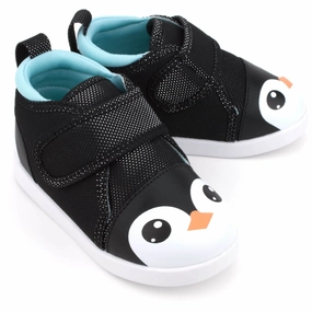 Penguin Squeaky Toddler Shoes | Sparkly Black Version 2 2025 Stitch Free Construction Stride Bold